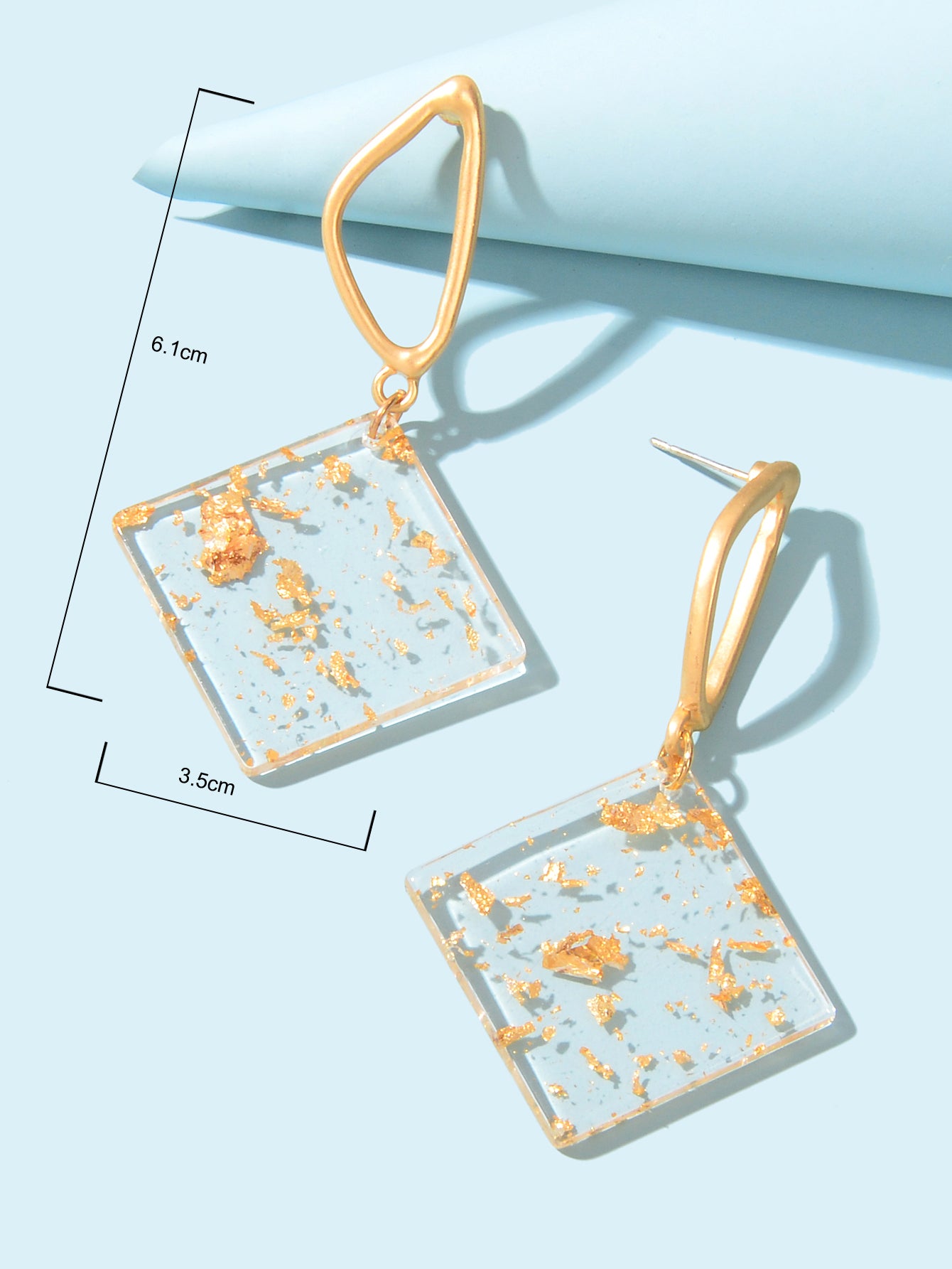 Transparent Statement Resin Geometric Dangle Earrings Girl Lightweight Jewellery