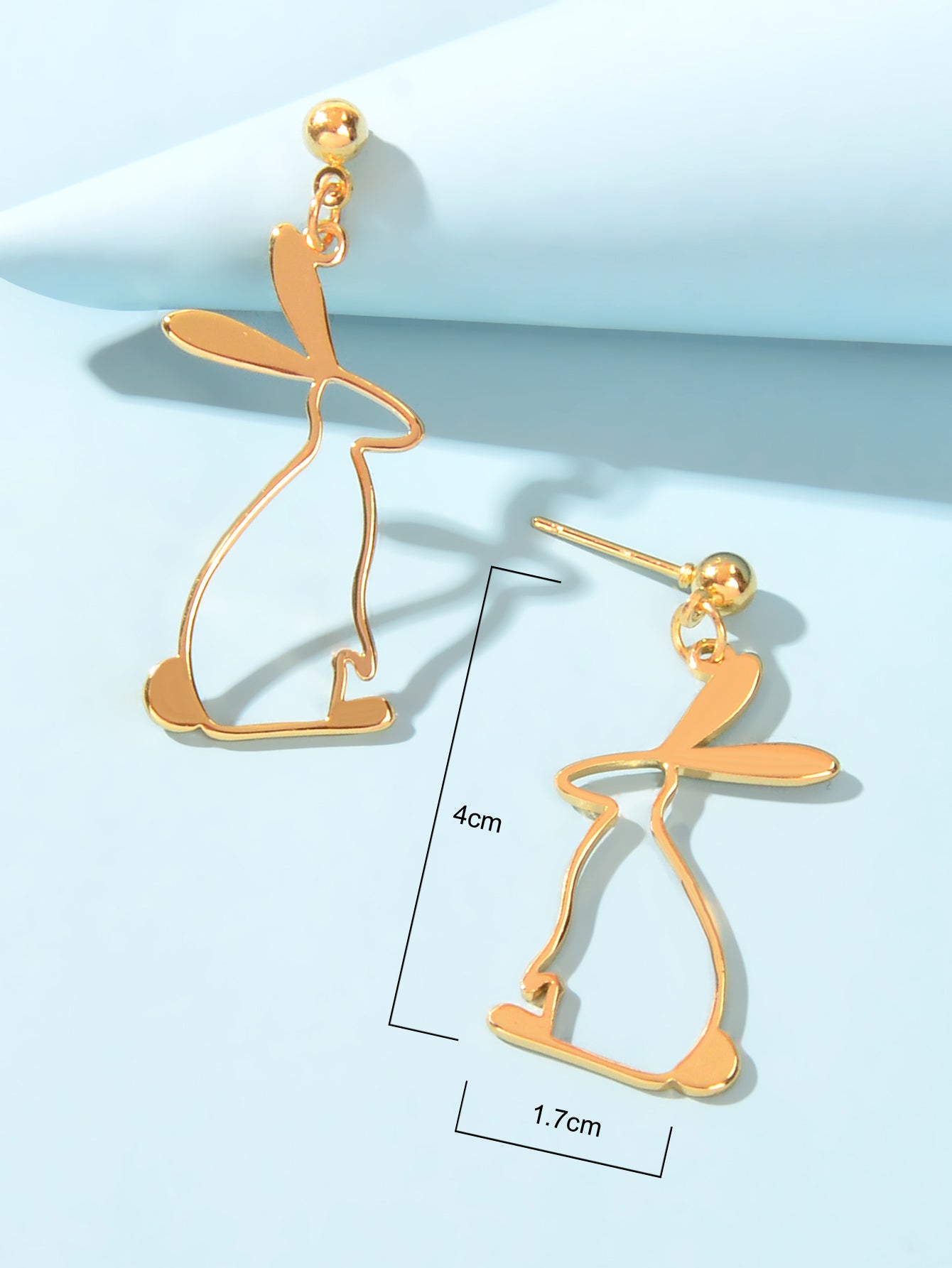 Creative Gold Easter Holiday Rabbit Bunny Chic Dangle Earrings Daily Wear Gift