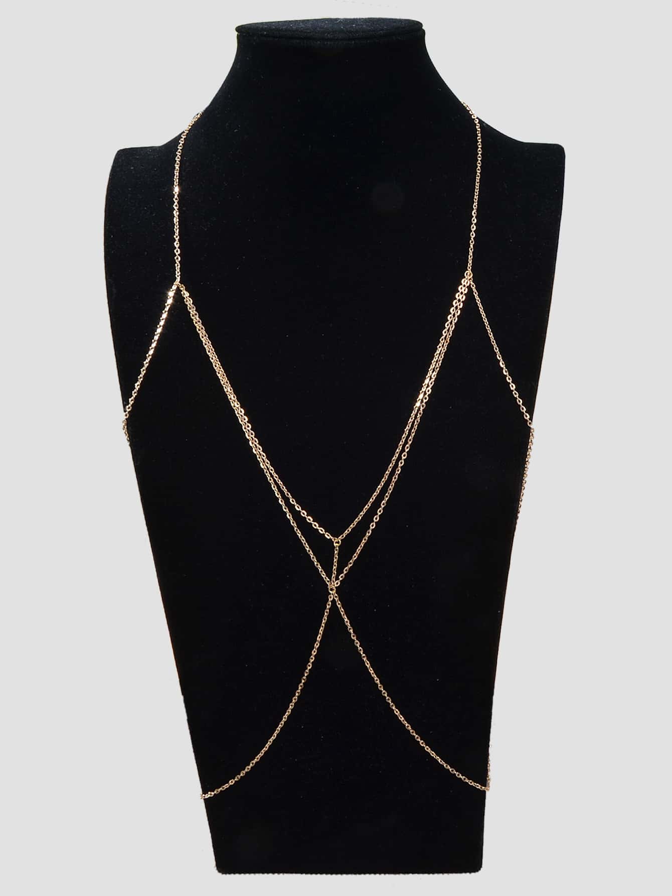 Sexy Bikini Beach Gold Chain Body Chain Layered Chest Harness Belly Body Jewelry