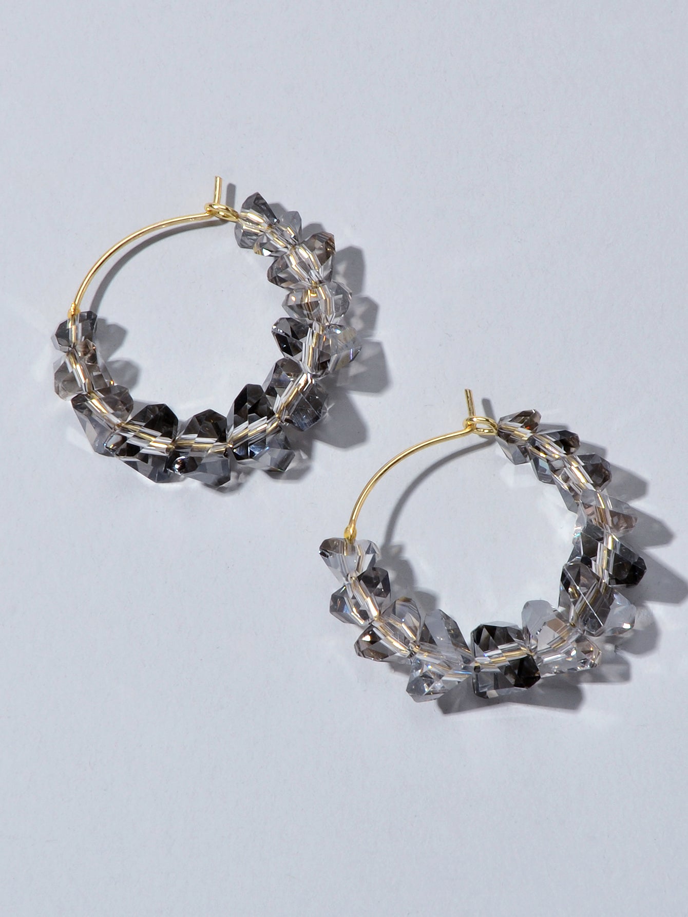 Ladies Jewellery Transparent Acrylic Beads Hoop Dangle Earrings Party Decoration