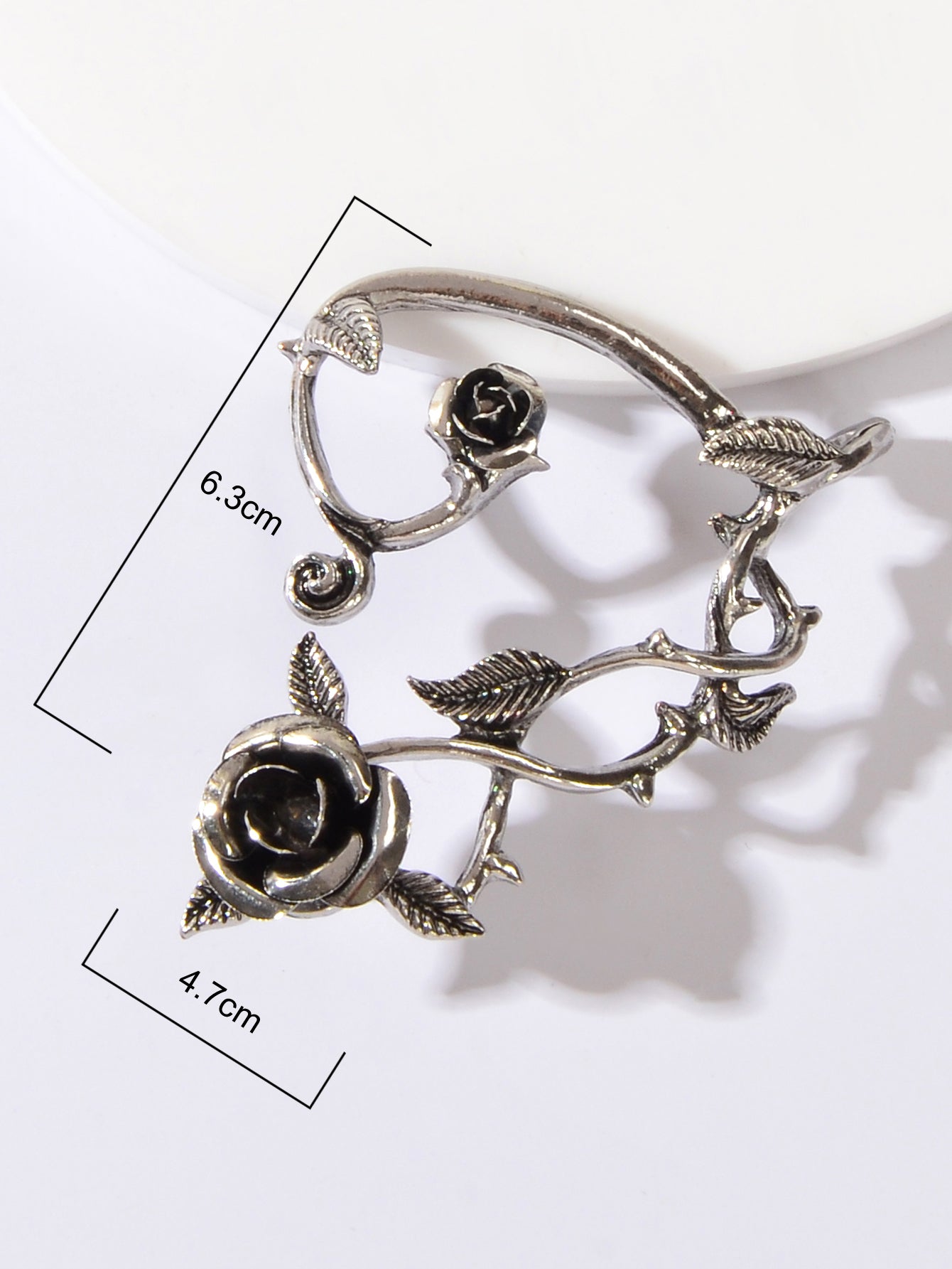 1 pc Retro Rose Flower Climbers Crawler Jacket Ear Cuff Wrap Clip Stud Earring
