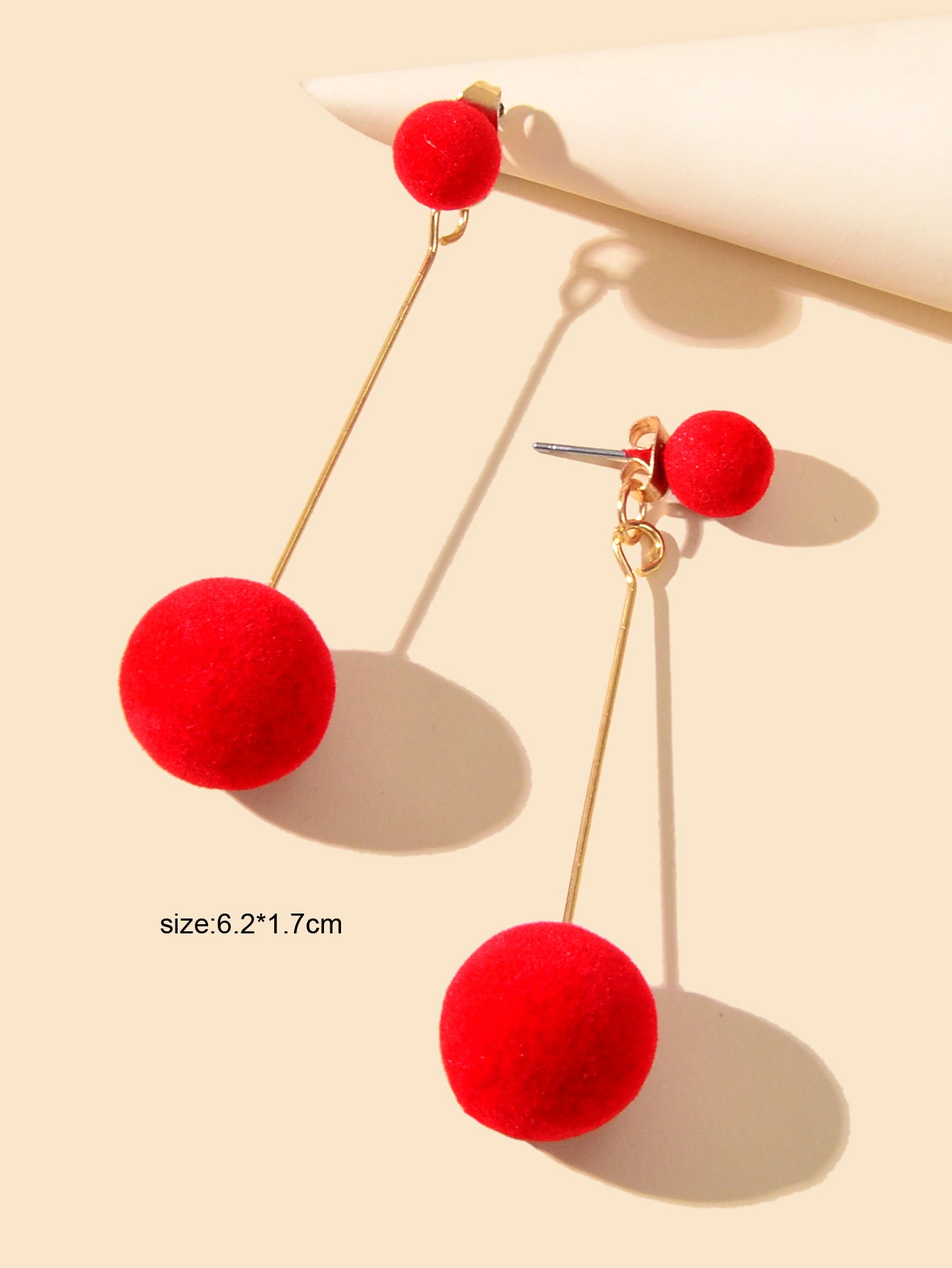 Simple Dangling Light Solid Ball Earrings Elegant Bead Stud Jewelry