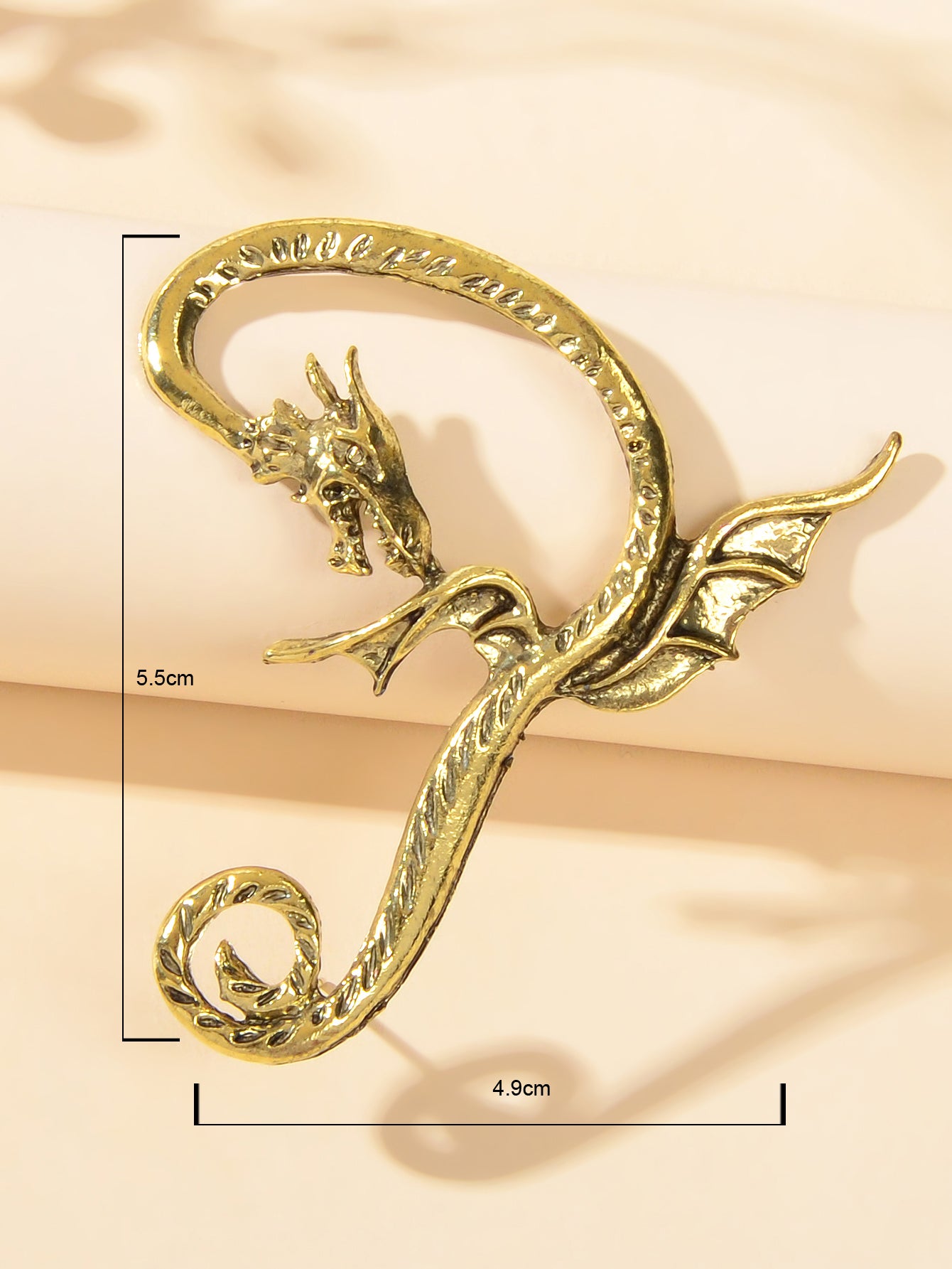 1 pc Punk Antique Gold Silver Flying Dragon Cartilage Ear Cuffs Crawler Earrings