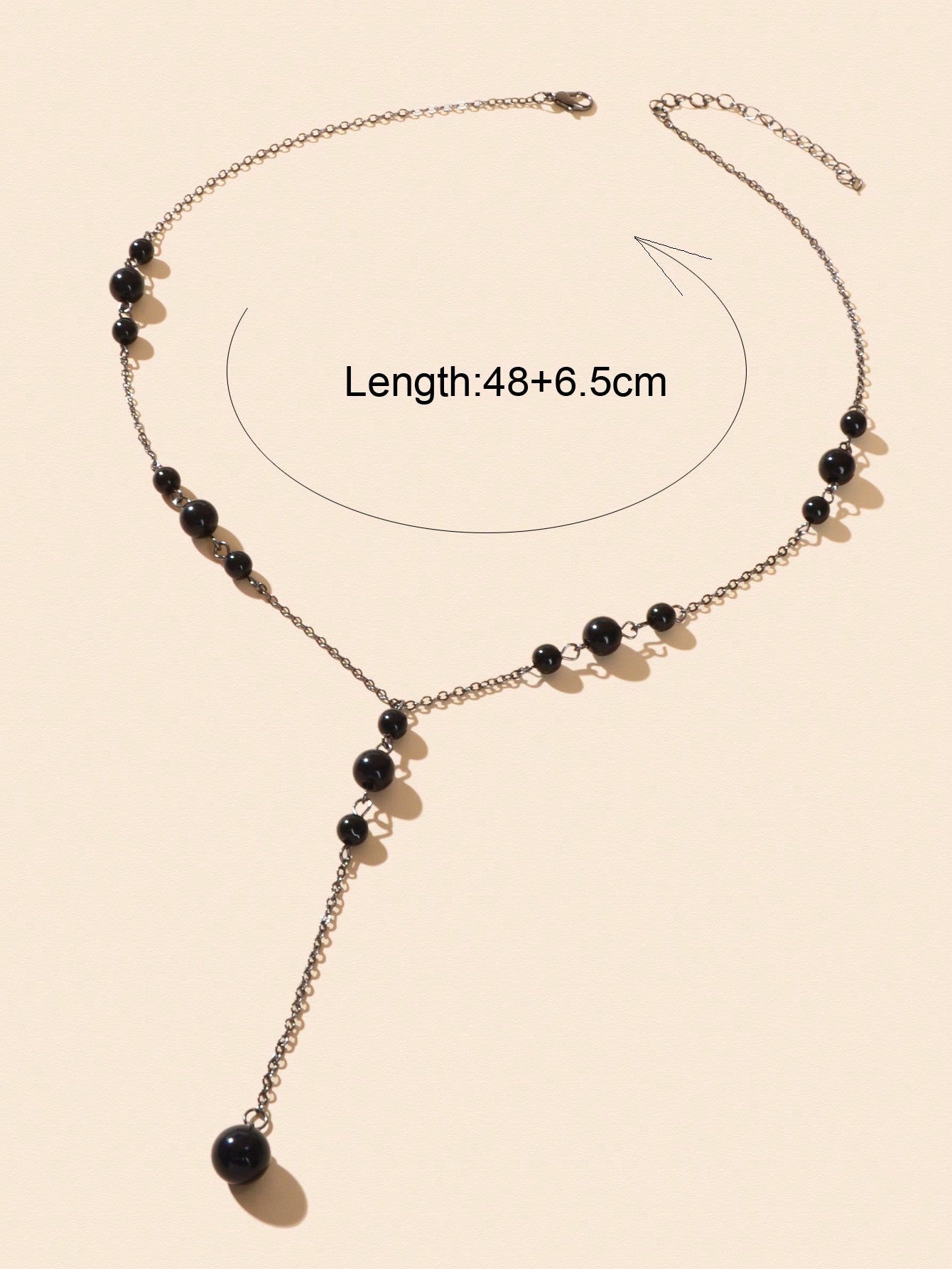 Pearl Decoration Long Gold Chain Y Shape Pendant Clavicle Necklace Teens Collar