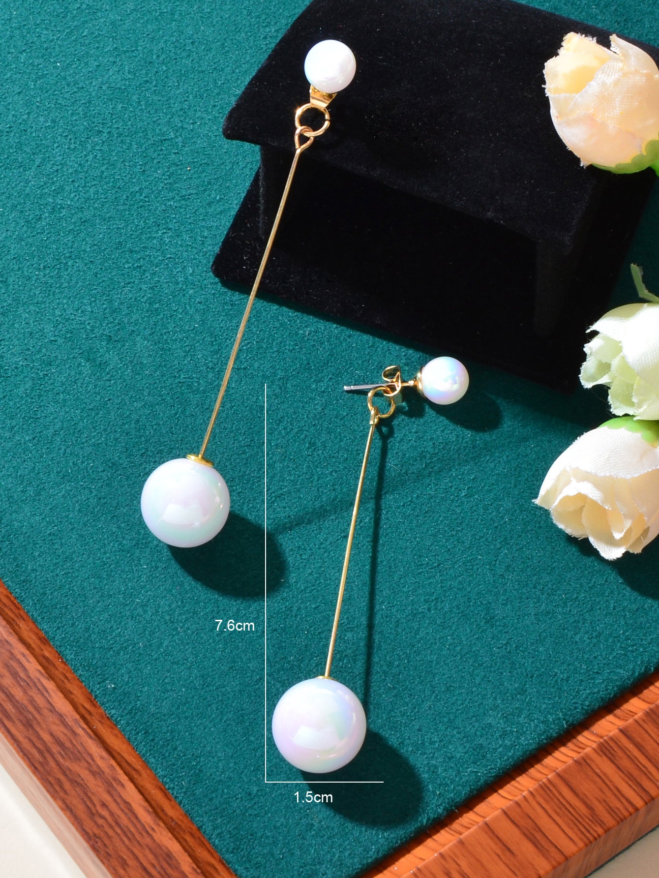 Simple Dangling Light Solid Ball Earrings Elegant Bead Stud Jewelry