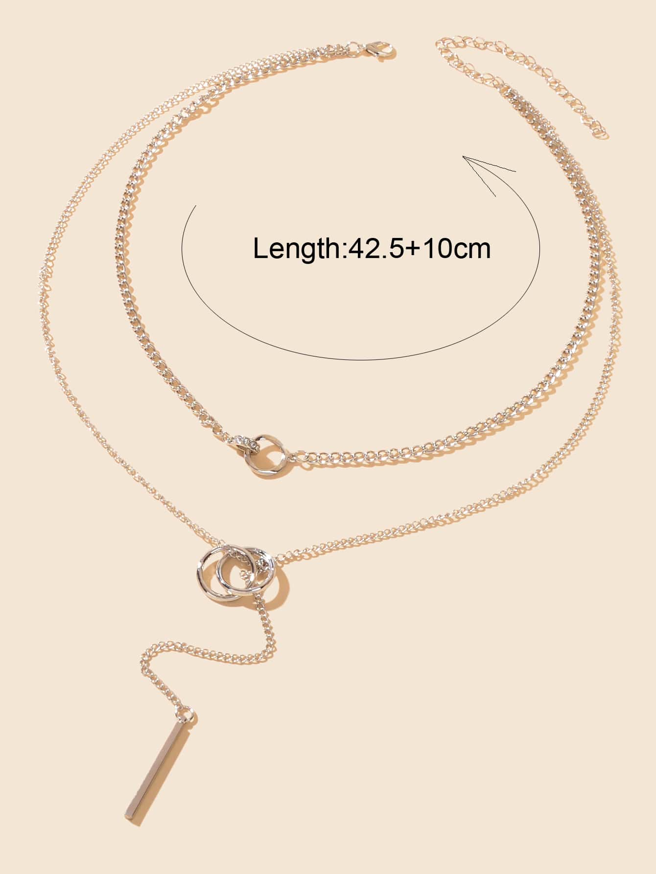 Stylish Double layer Chic Gold Chain Y Style Long Pendant Stick Lariat Necklace
