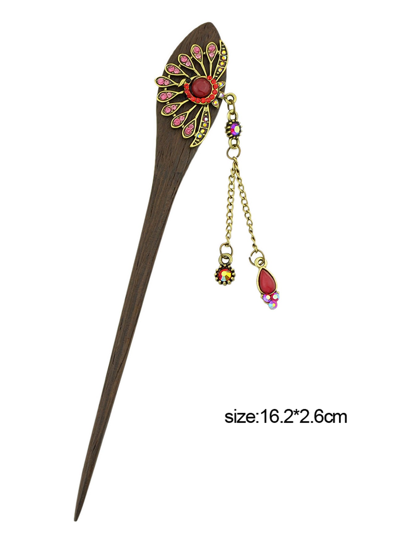 Traditional Style Colorful Rhinestone Peacock Hair Sticks Women Hair Accessories