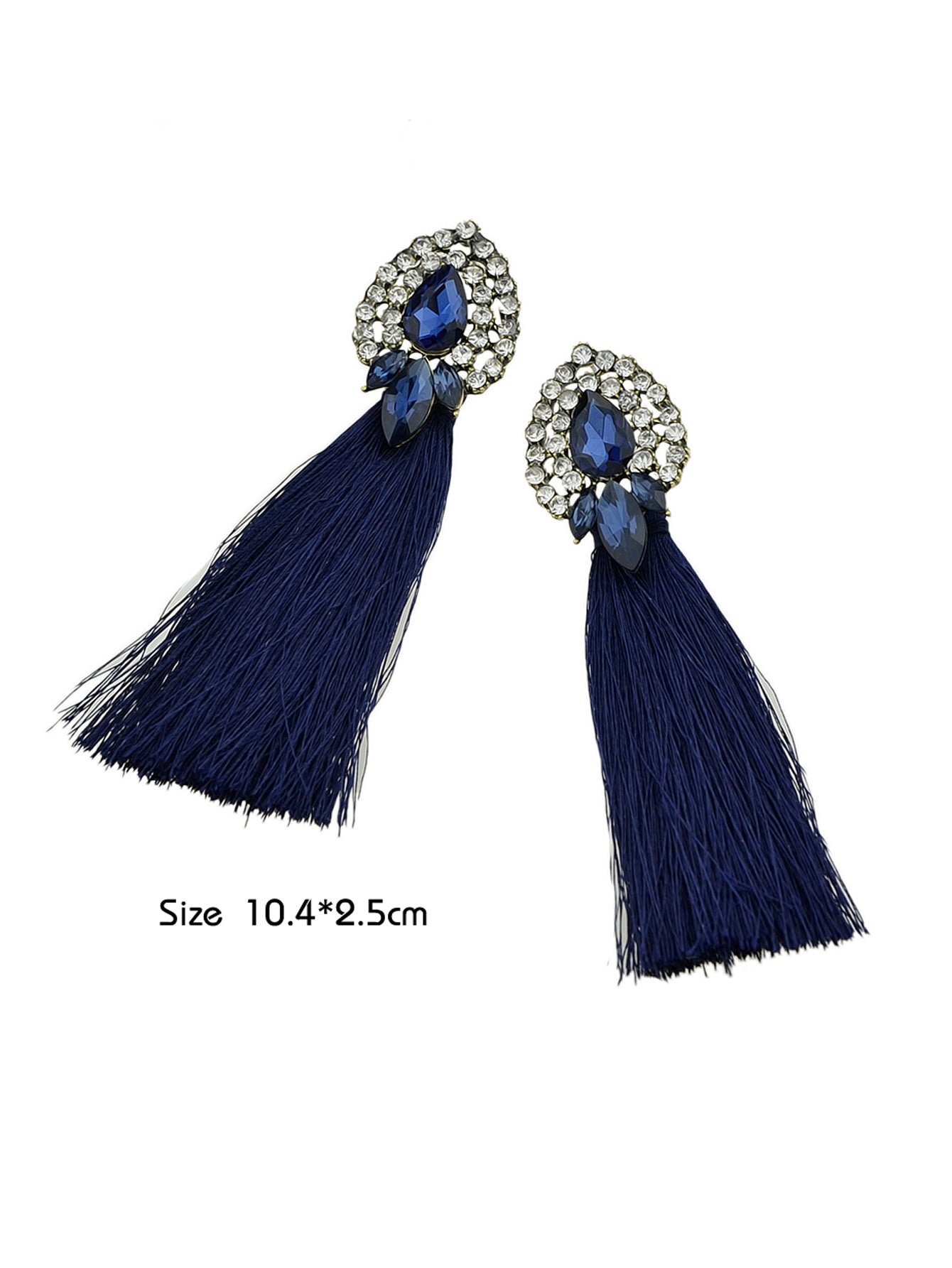 Boho Ethnic Jewellery Colorful Crystal Tassel Thread Chandelier Fringe Earrings