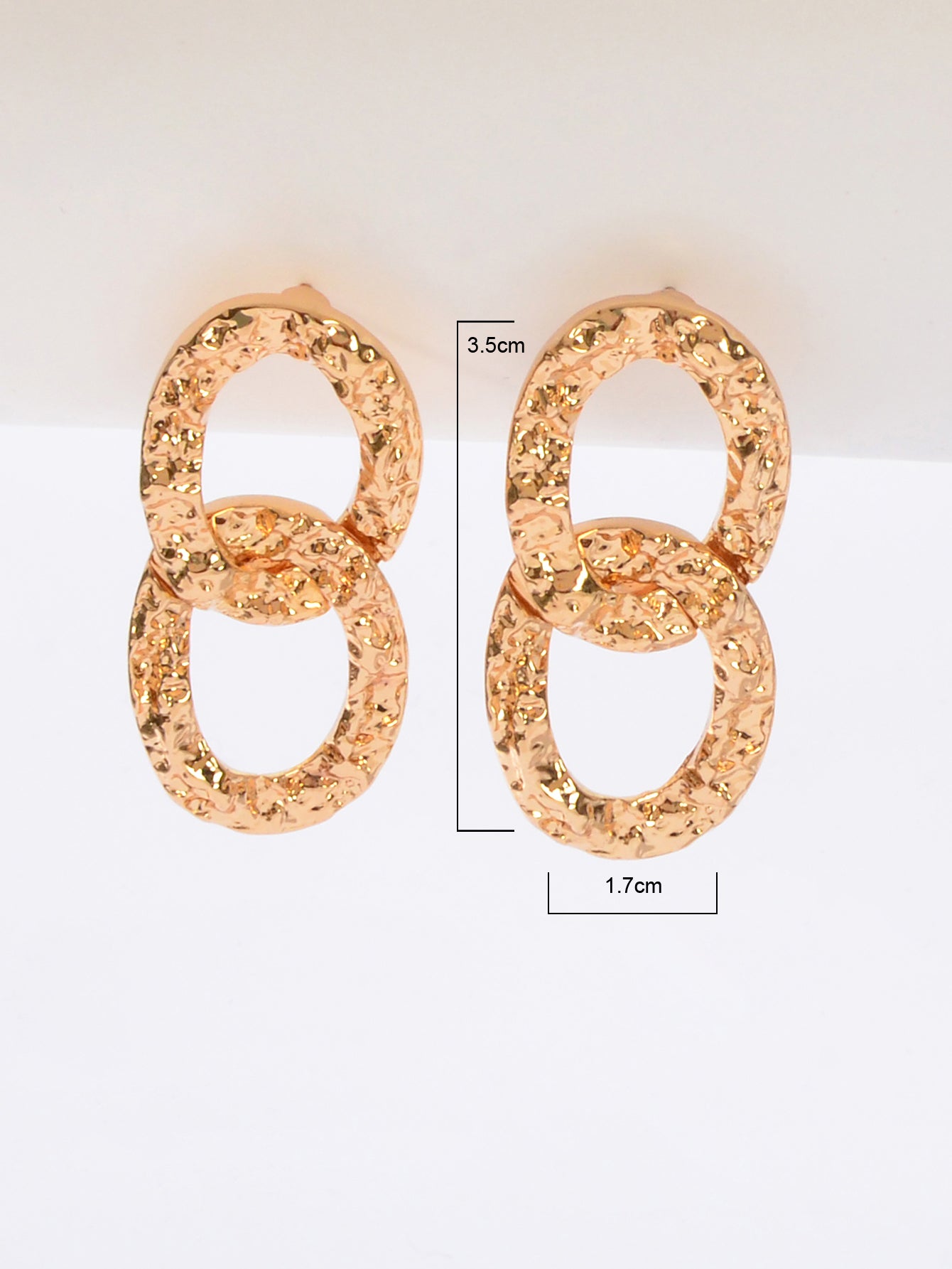 Delicate Hypoallergenic Ear Jewelry Gold Plated Link Chain Pierced Stud Earrings