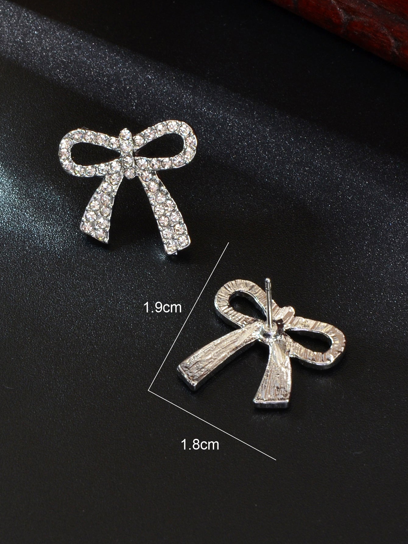 Party Jewelry Sparkly Rhinestone Gold Plated Bow-knot Stud Earrings Ladies Gifts