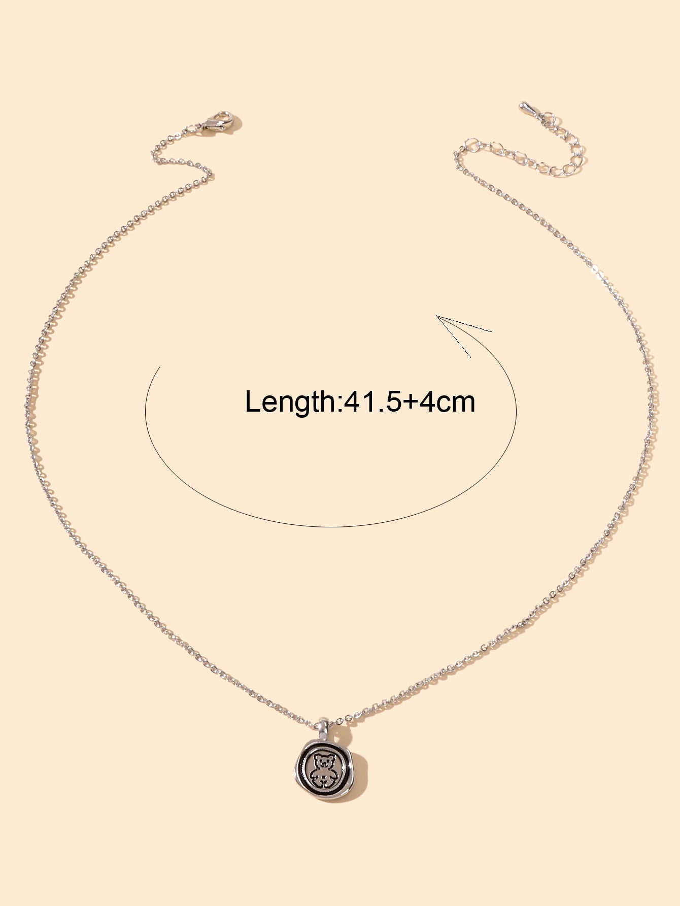 Ladies Jewellery Silver Chain Bear Round Pendant Necklace Dainty Gifts for Women