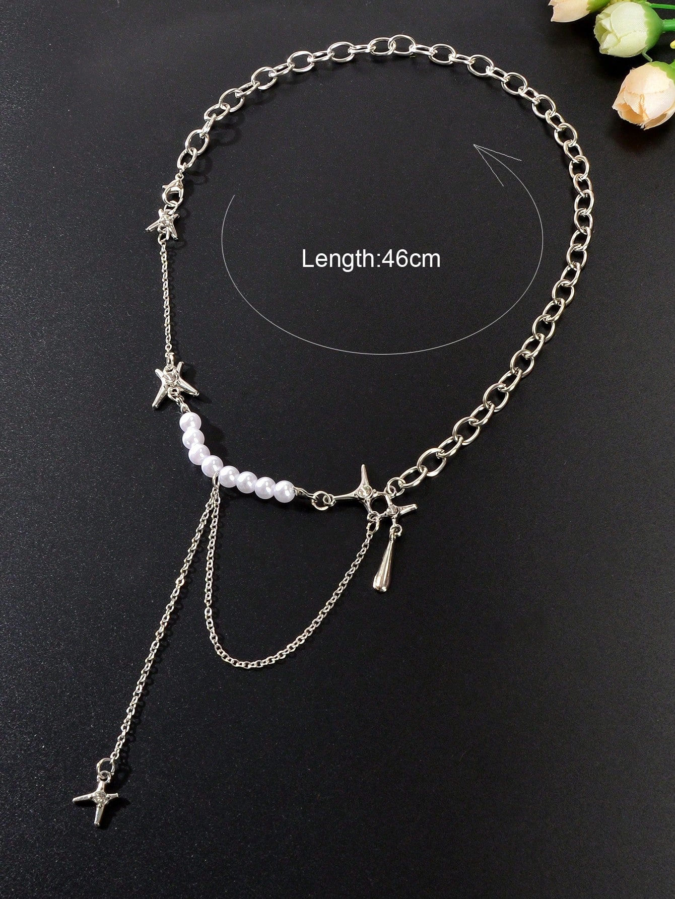 Exquisite Pearl Chunky Chain Necklace Handcrafted Jewelry