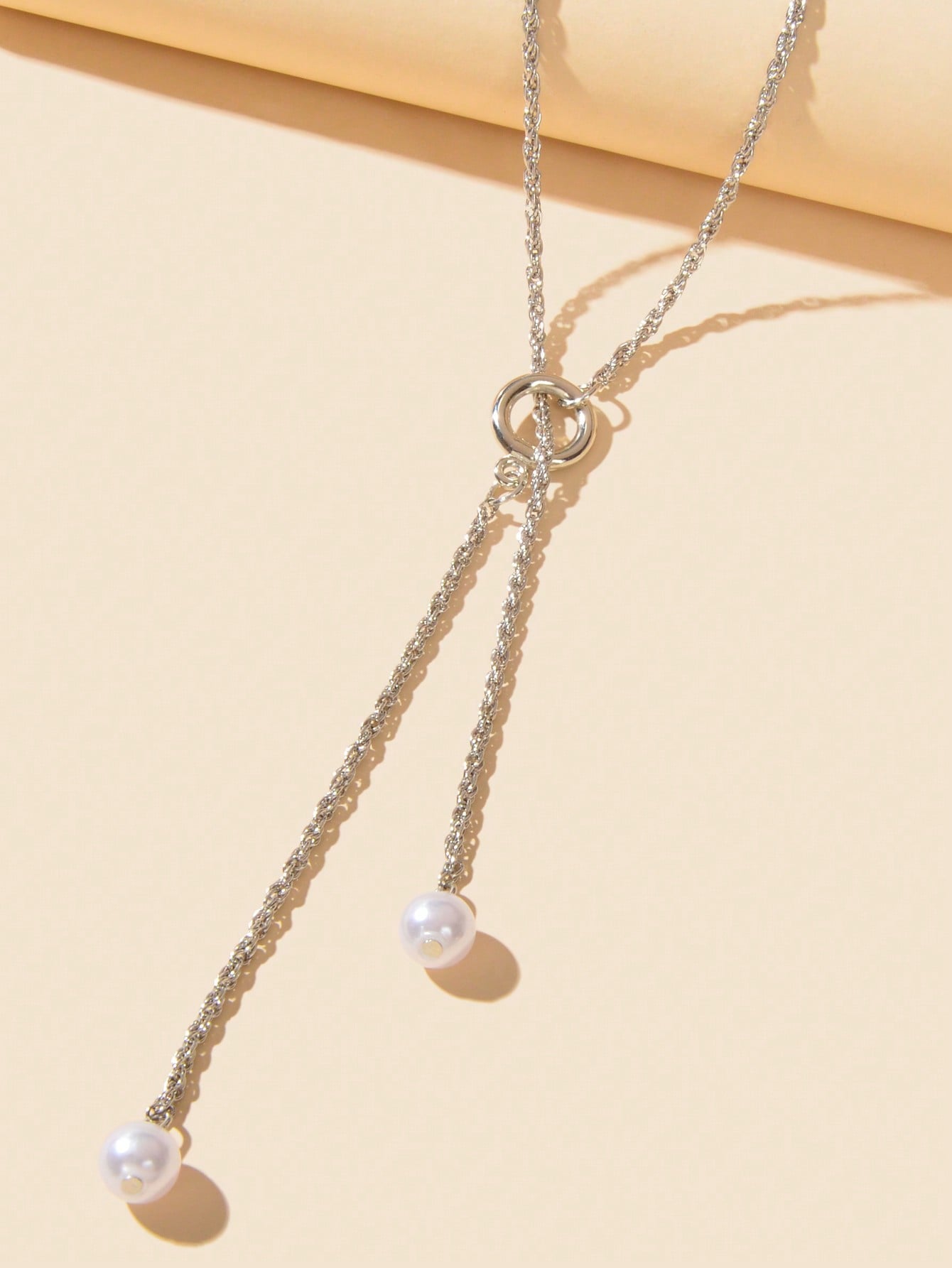 Pearl Pendant Lariat Long Necklace Elegant Versatile Jewelry