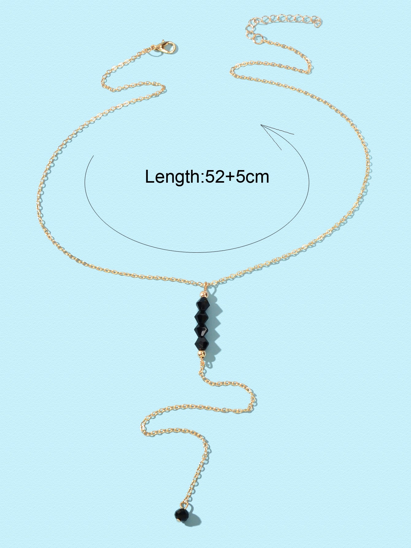 Chic Beaded Decor Chain Long Pendant Y Style Dainty Necklace