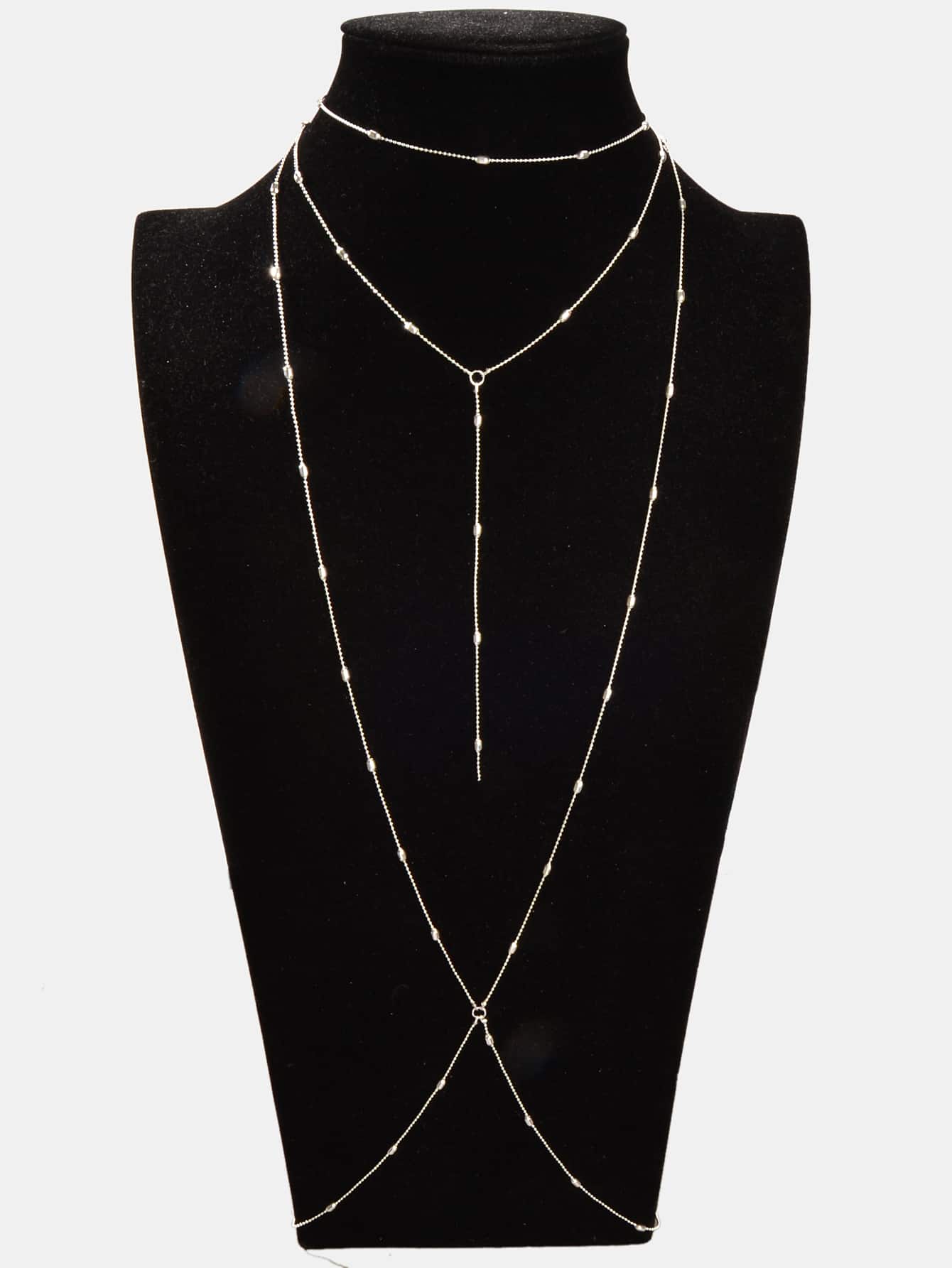 Multilayered Beaded Body Chain Stylish Versatile Fashion Body Accessory
