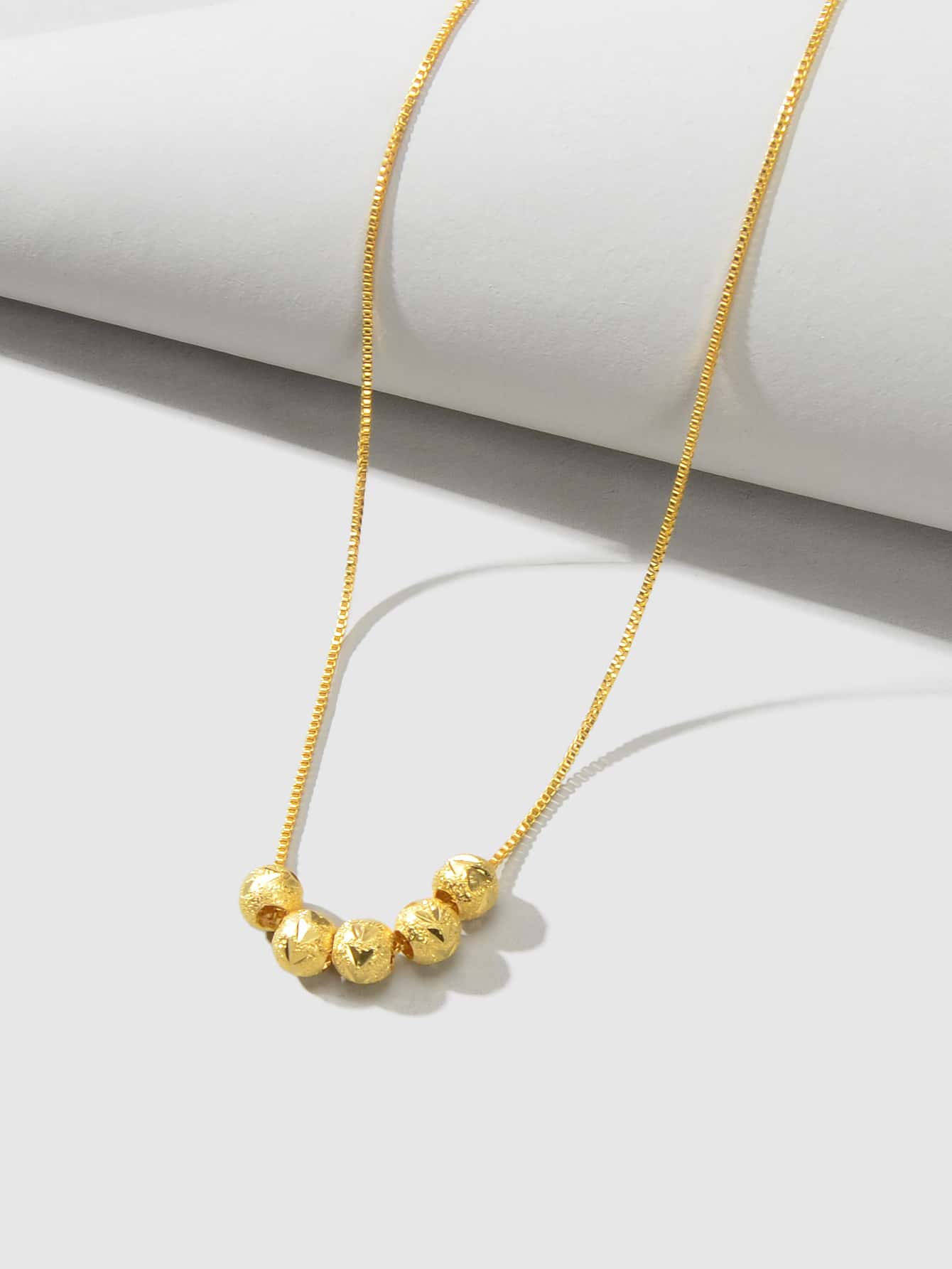 Adjustable Gold Beads Pendant Short Necklace Stylish Choker