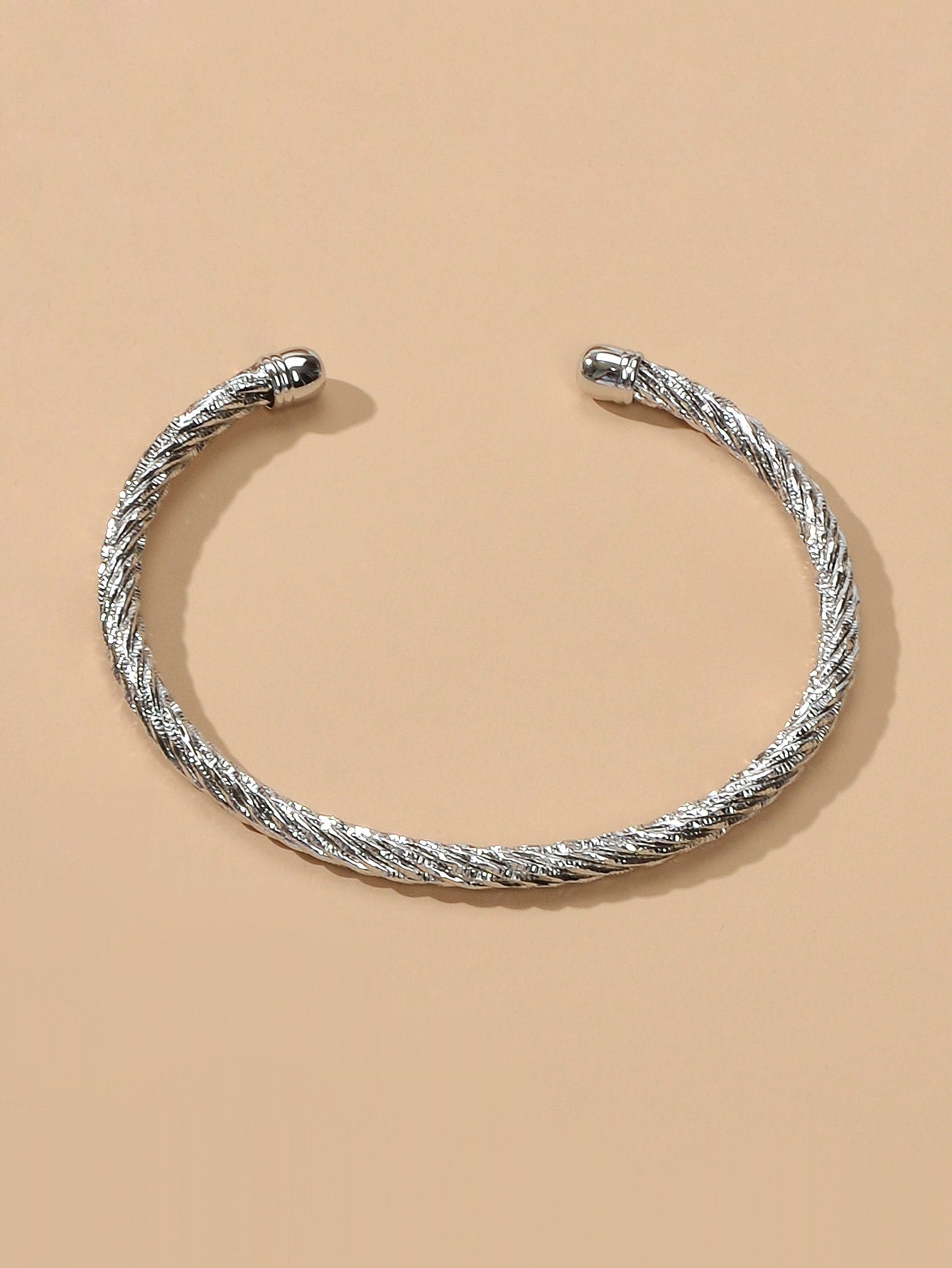 Good Quality Punk Minimalist Rosegold Silver Open Cuff Bangle Statement Bracelet