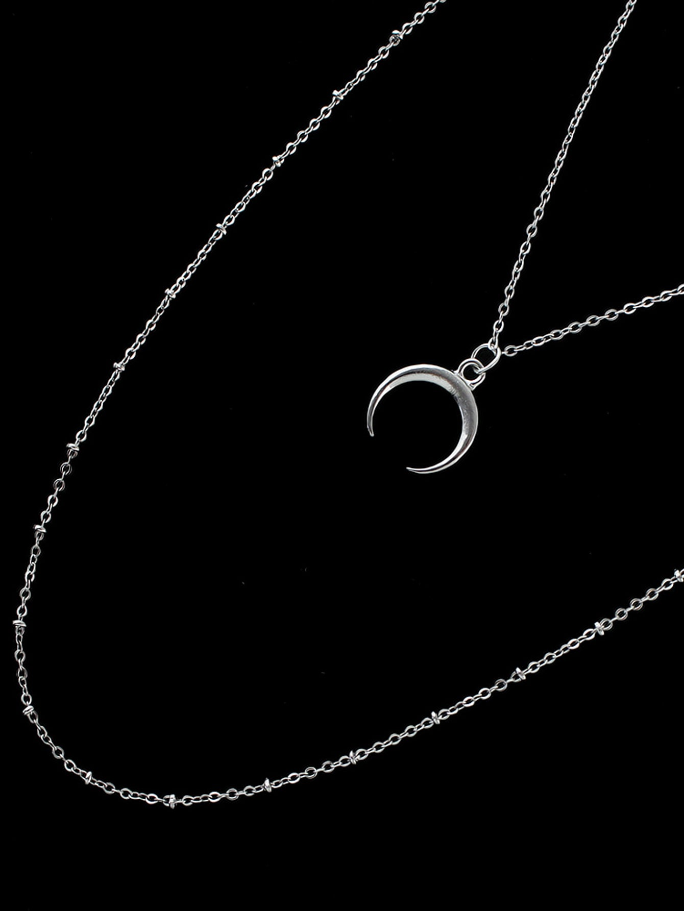 Boho Chic Multi-layer Gold Silver Chain Horns Charm Necklace Trendy Accessories