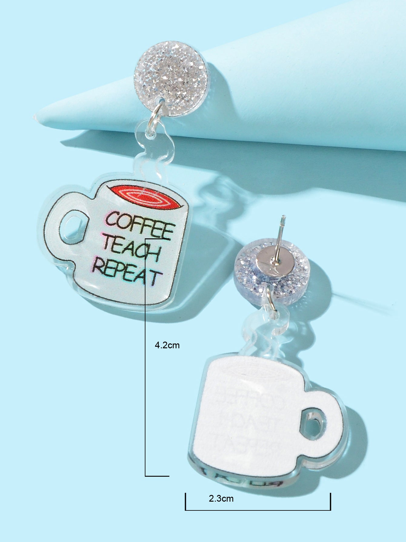 Coffee Cup Earrings Dangling Drop Stud Tea Cup Jewellery Adorable Novelty Gift