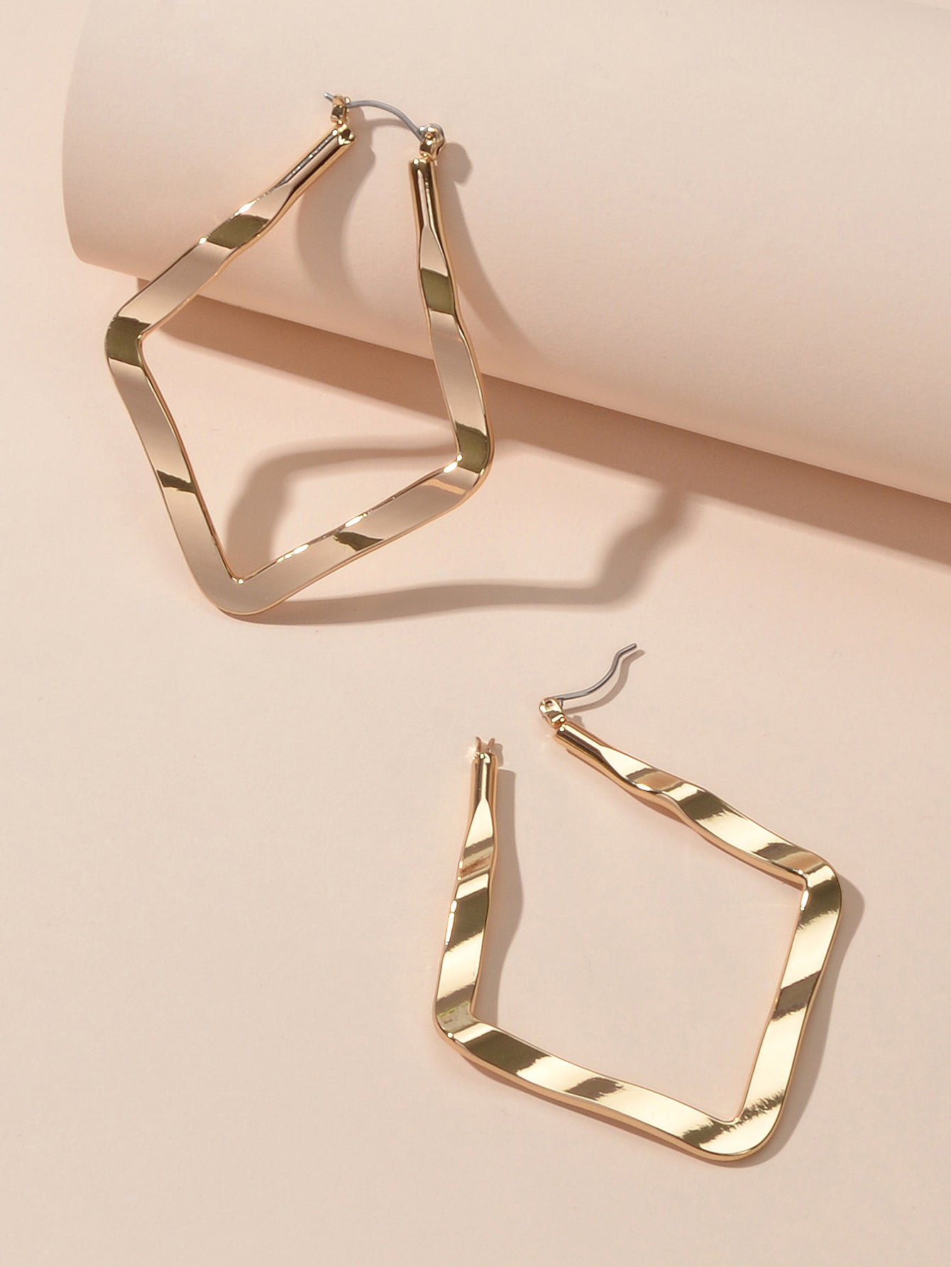 Statement Gold Metal Geometric Dangle Hoop Earrings Beautiful Teens Accessories