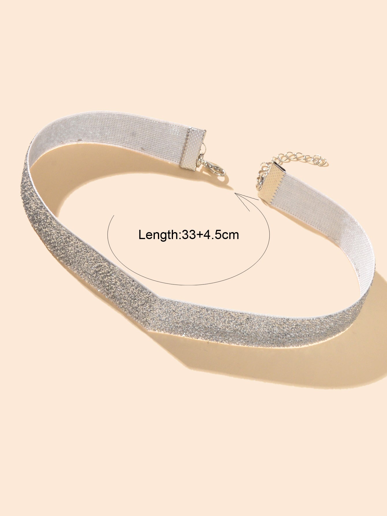 Shiny Gray Tattoo Choker Ribbon Stretch Necklace for Party Fashion Women Collar