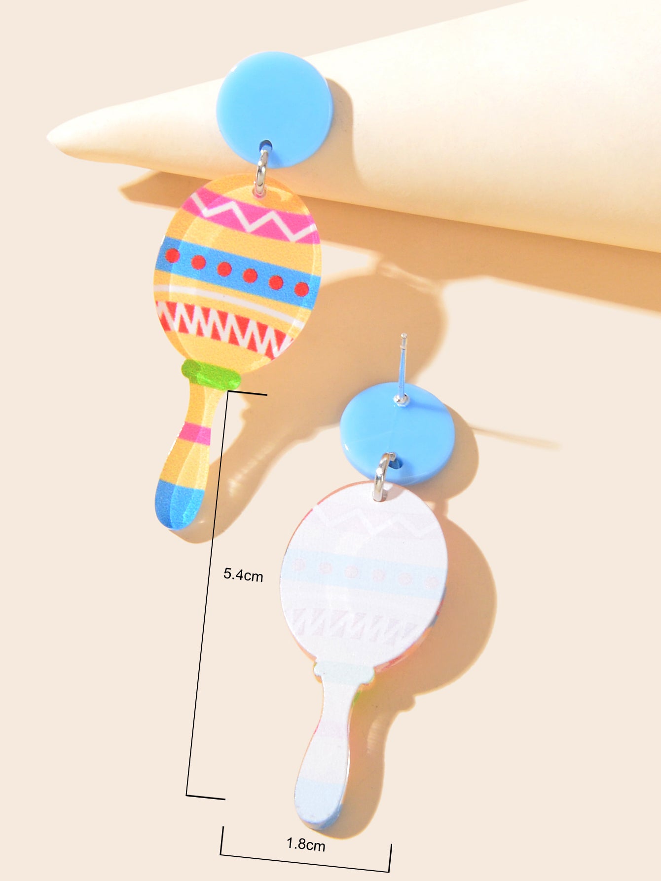 Y2k Style Sweet Colorful Geometric Pattern Acrylic Funny Bowling Dangle Earrings