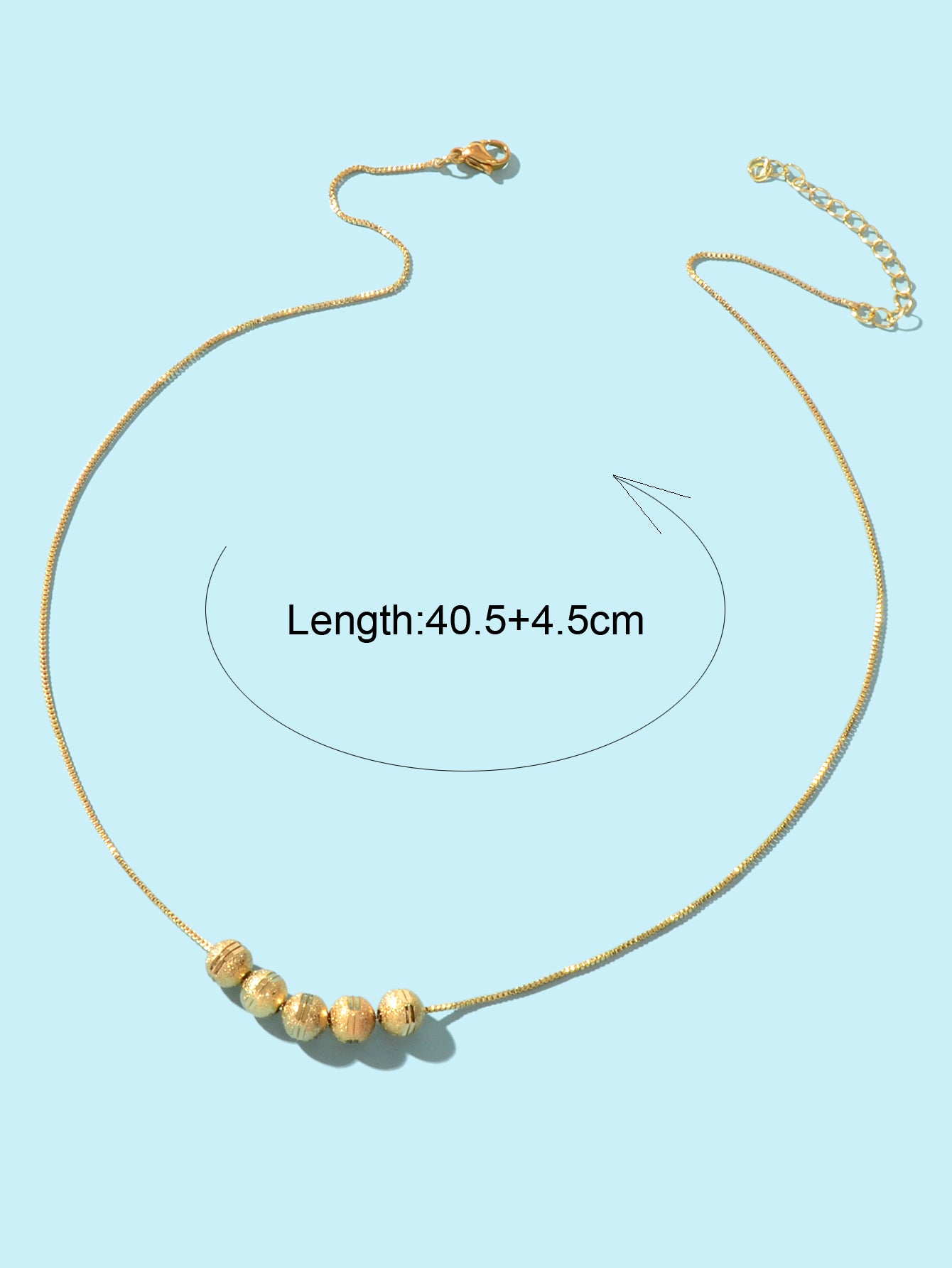 Minimalist Silver Chain Beaded Pendant Clavicle Necklace Women Trendy Accessory