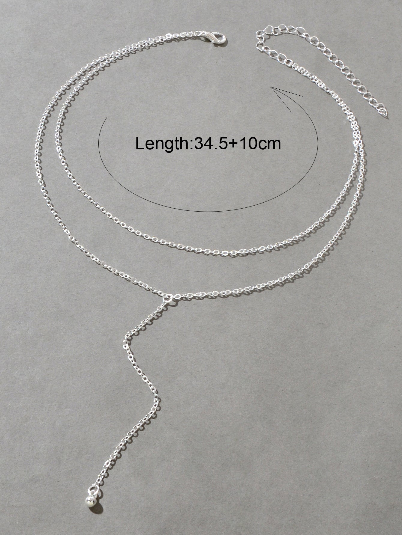 Trendy Double layer Gold Silver Chain Ball Charm Y Style Long Pendant Necklace