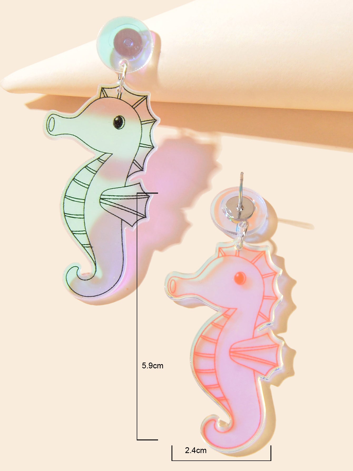 Marine Fish Ocean Transparent Hippocampus Lovely Seahorse Earrings Xmas Gifts