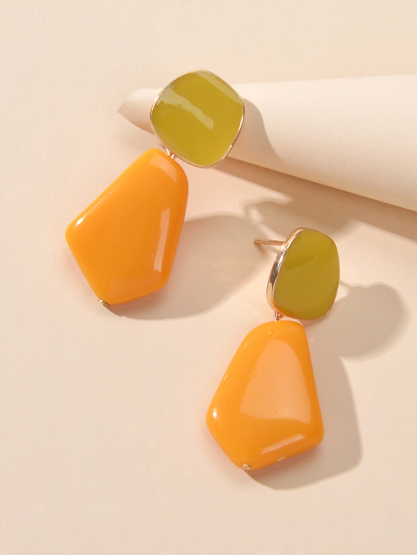 Y2k Style Trendy Candy Color Geometric Dangle Party Pierced Earrings Party Gift