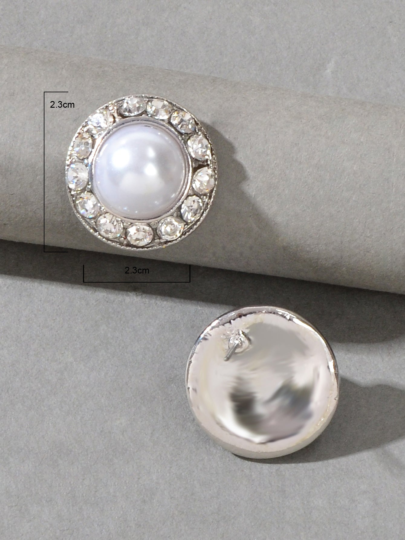 Elegant Sparkling Pearl Cubic Zirconia Round Stud Bridal Wedding Gift Earrings