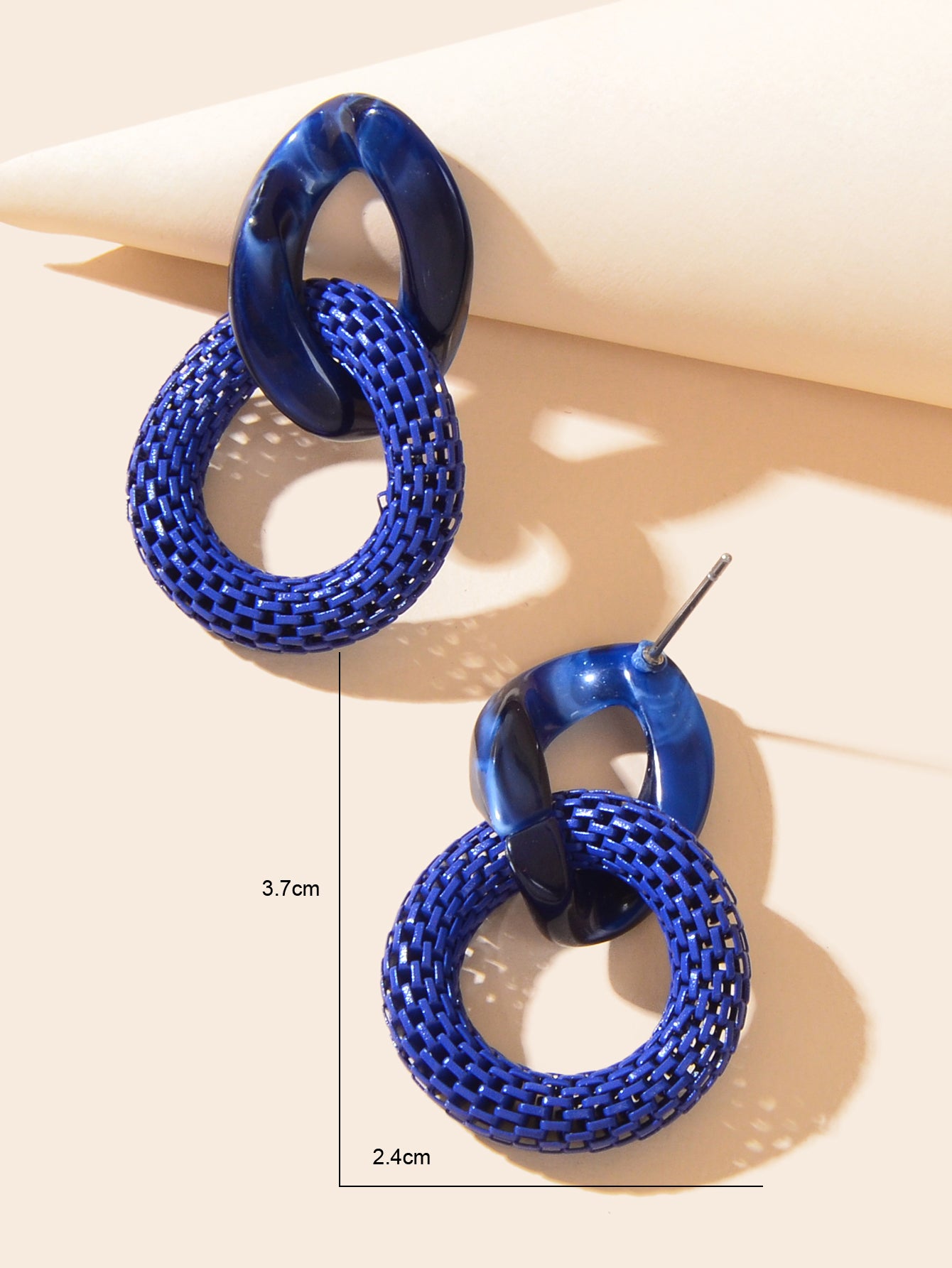 Green Red Resin Paper Clip Cuban Chain Link Dangling Party Earrings Ear Jewelry