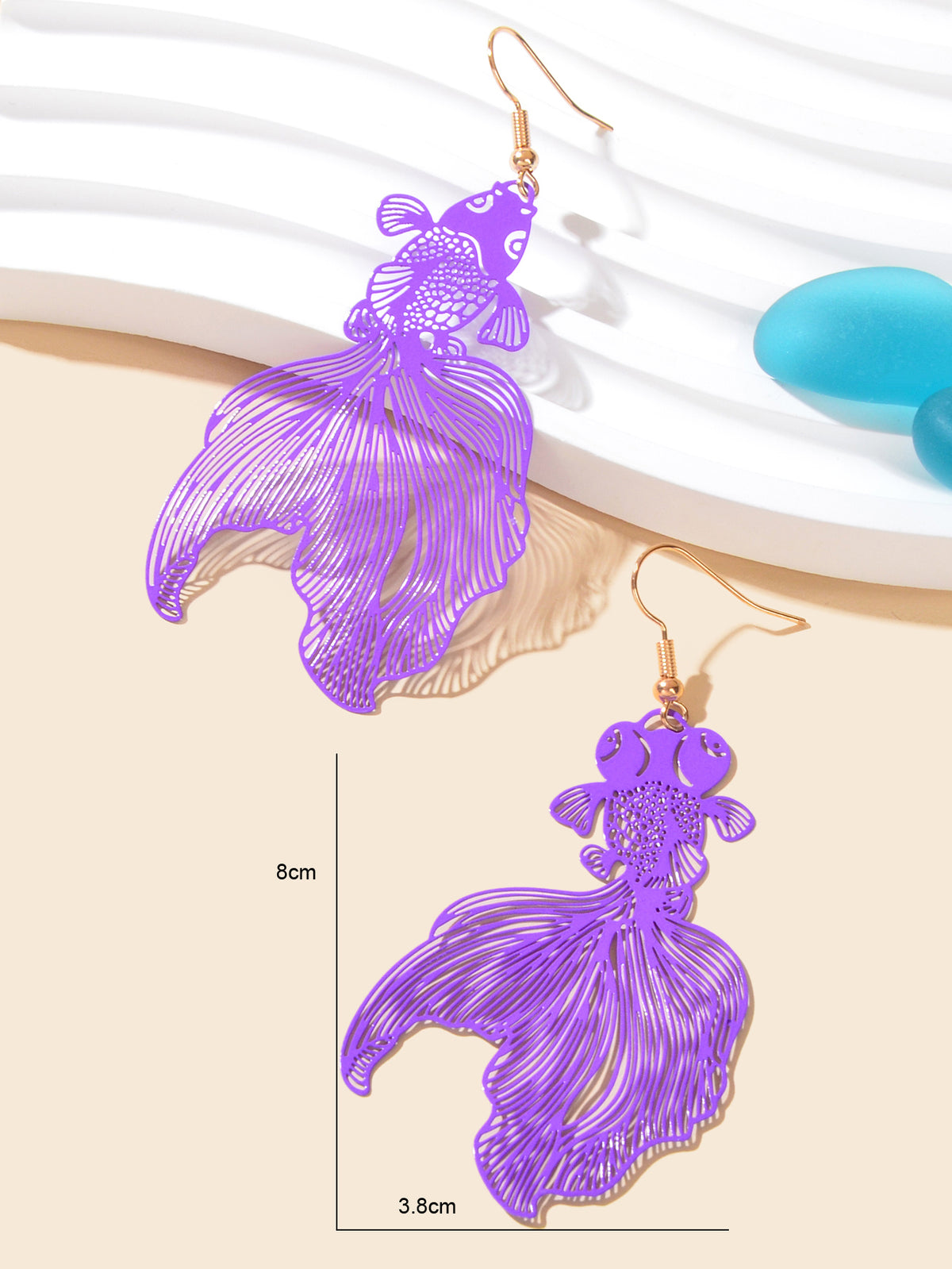 AU Stock Lovely Goldfish Shape Drop Dangle Earrings Hollow Fish Party Jewellery