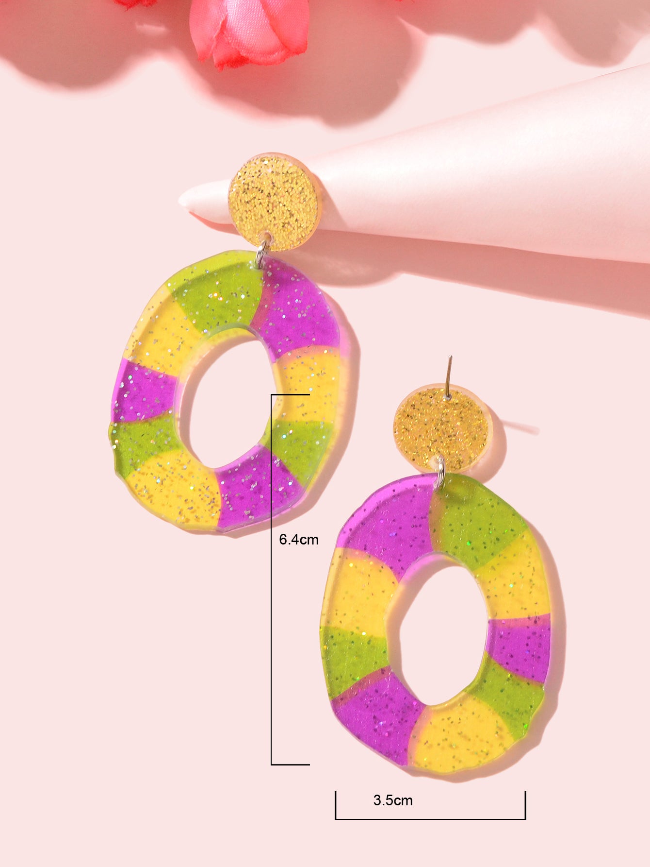 Sweet Y2k Accessories Lightweight Acrylic Candy Colour Circle Dangling Earrings