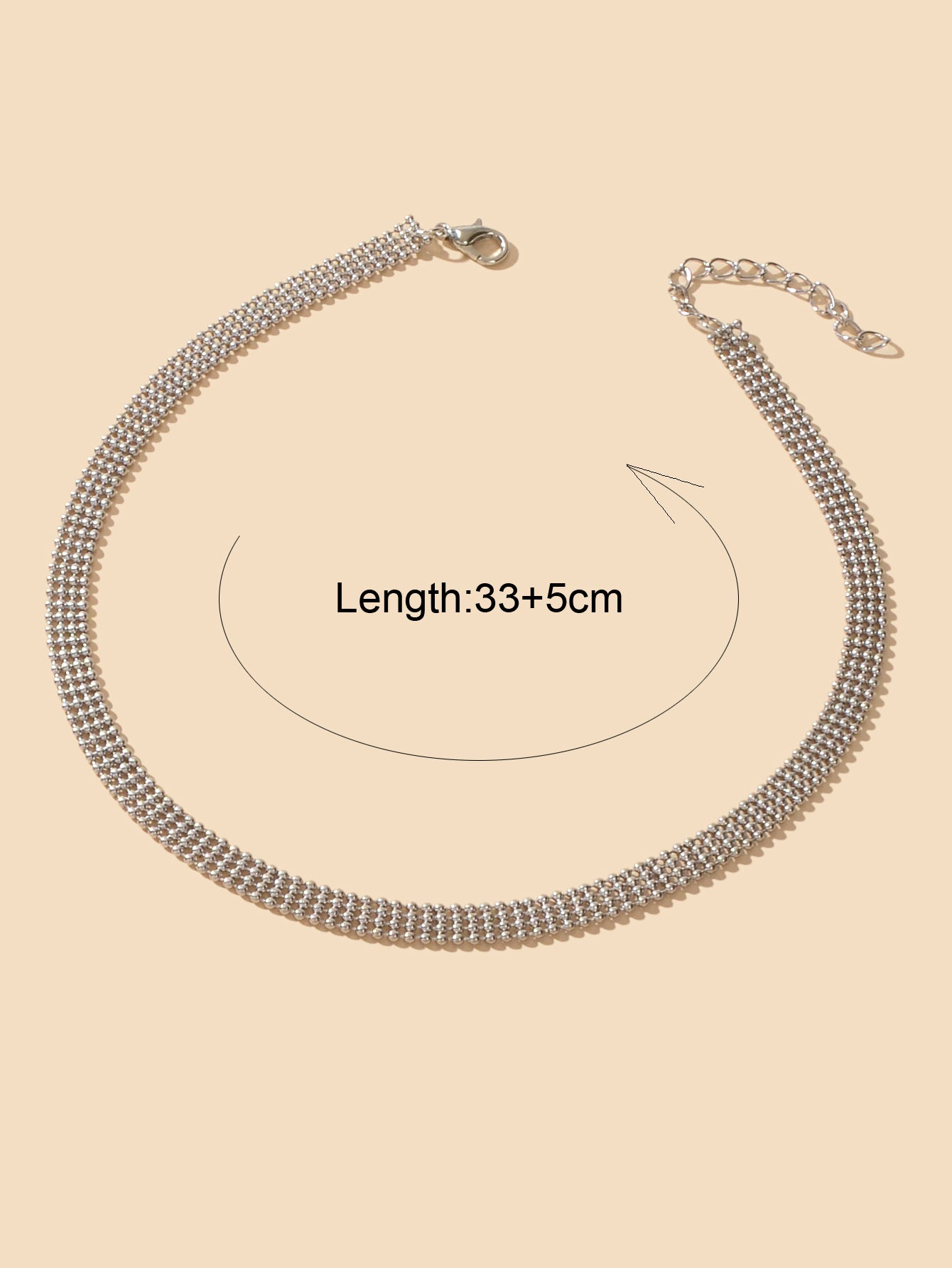 Dainty Silver Beaded Necklace to Wear Everyday Simple Minimalist Short Choker