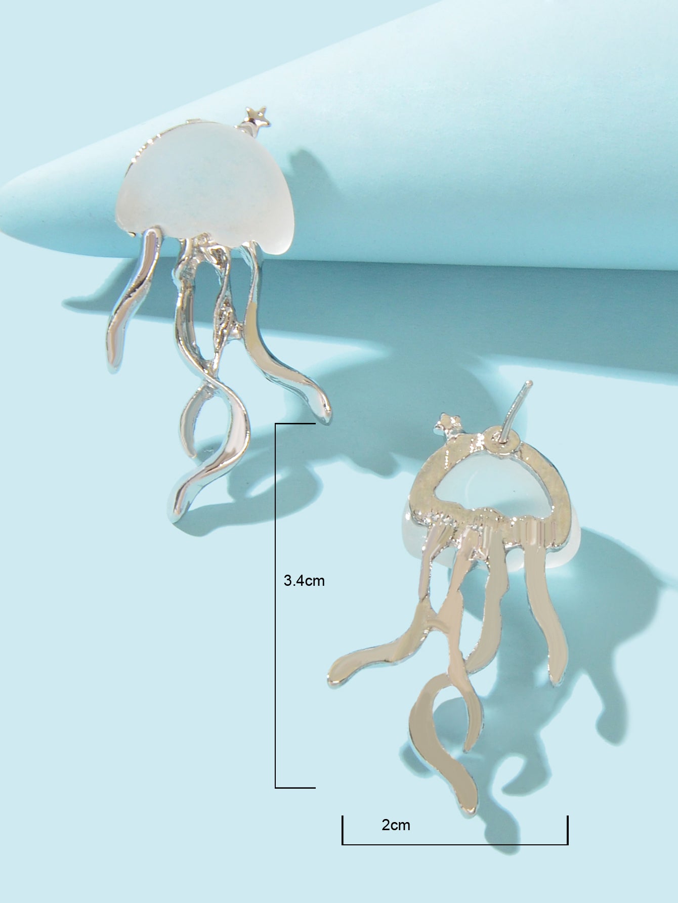 Jellyfish Earrings Long Statement Stud Funny Matte Transparent Pendant Jewellery