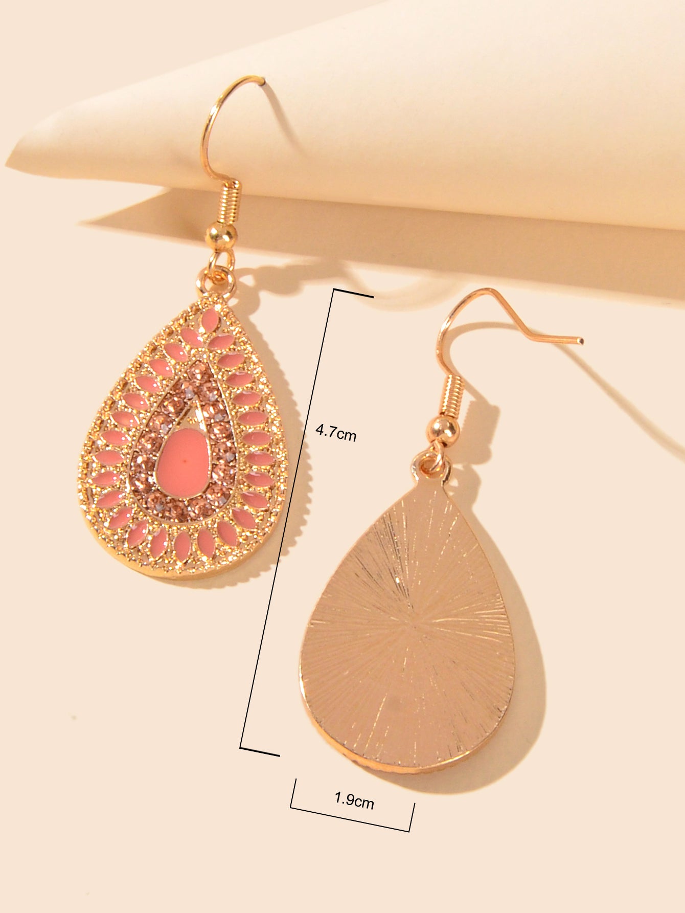 Rhinestone Decor White Crystal Water Drop Dangle Earrings Bohemian Accessories