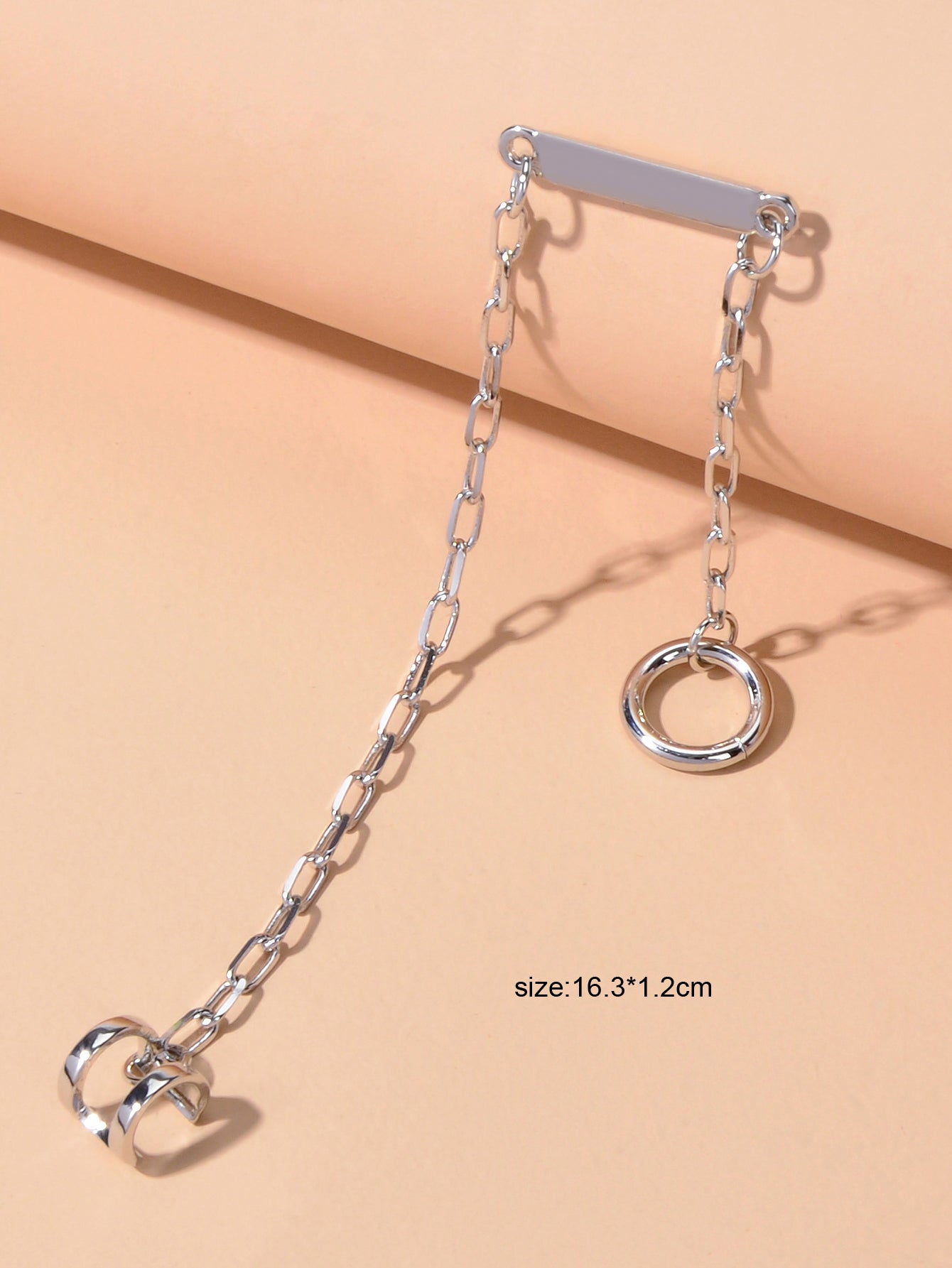 Punk Cartilage Jewellery 1pc Statement Silver Chain Stud Earrings Women Ear Cuff