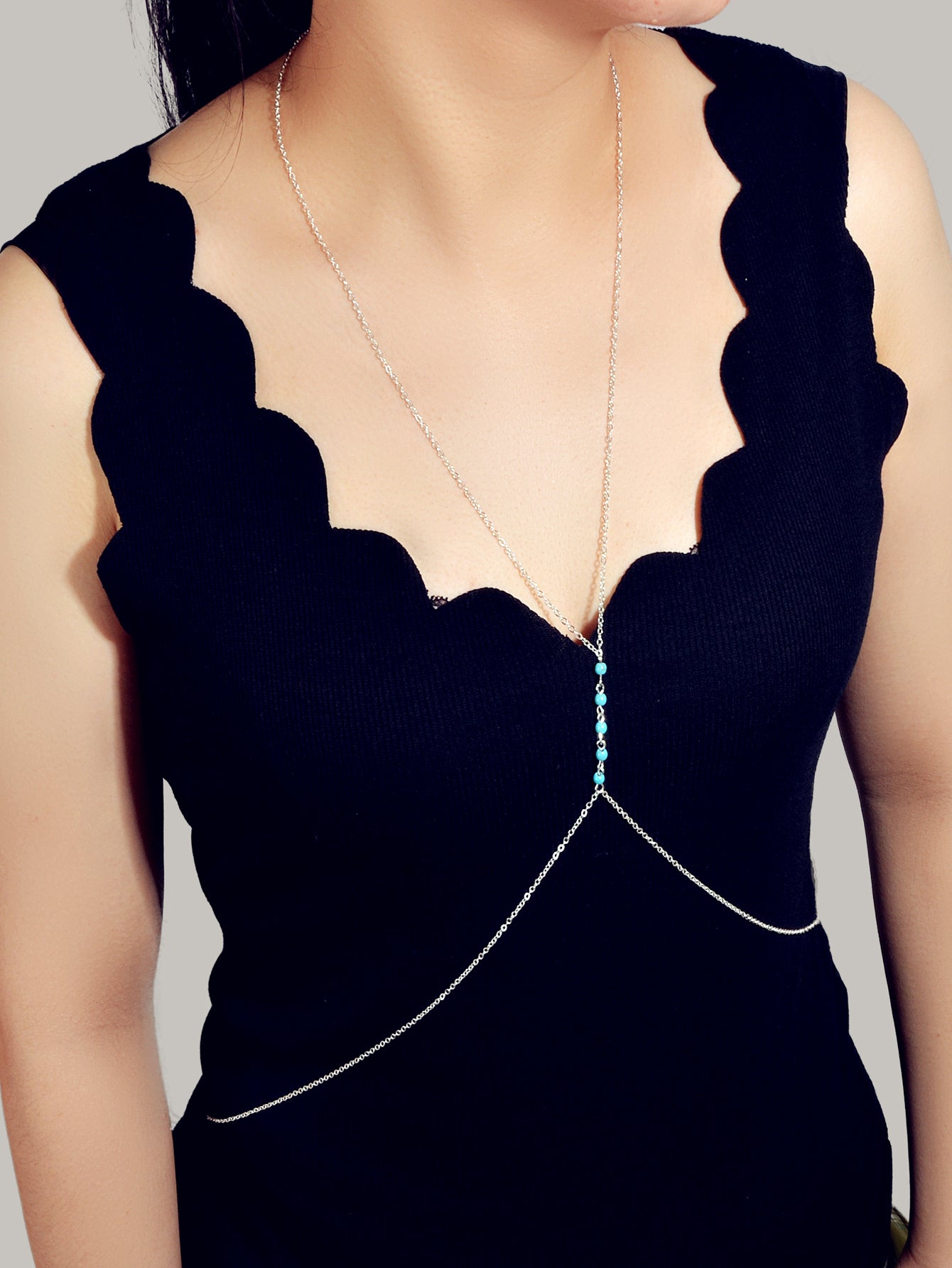 Sexy Turquoise Gold Silver Body Chain Beach Bikini Belly Waist Body Jewellery