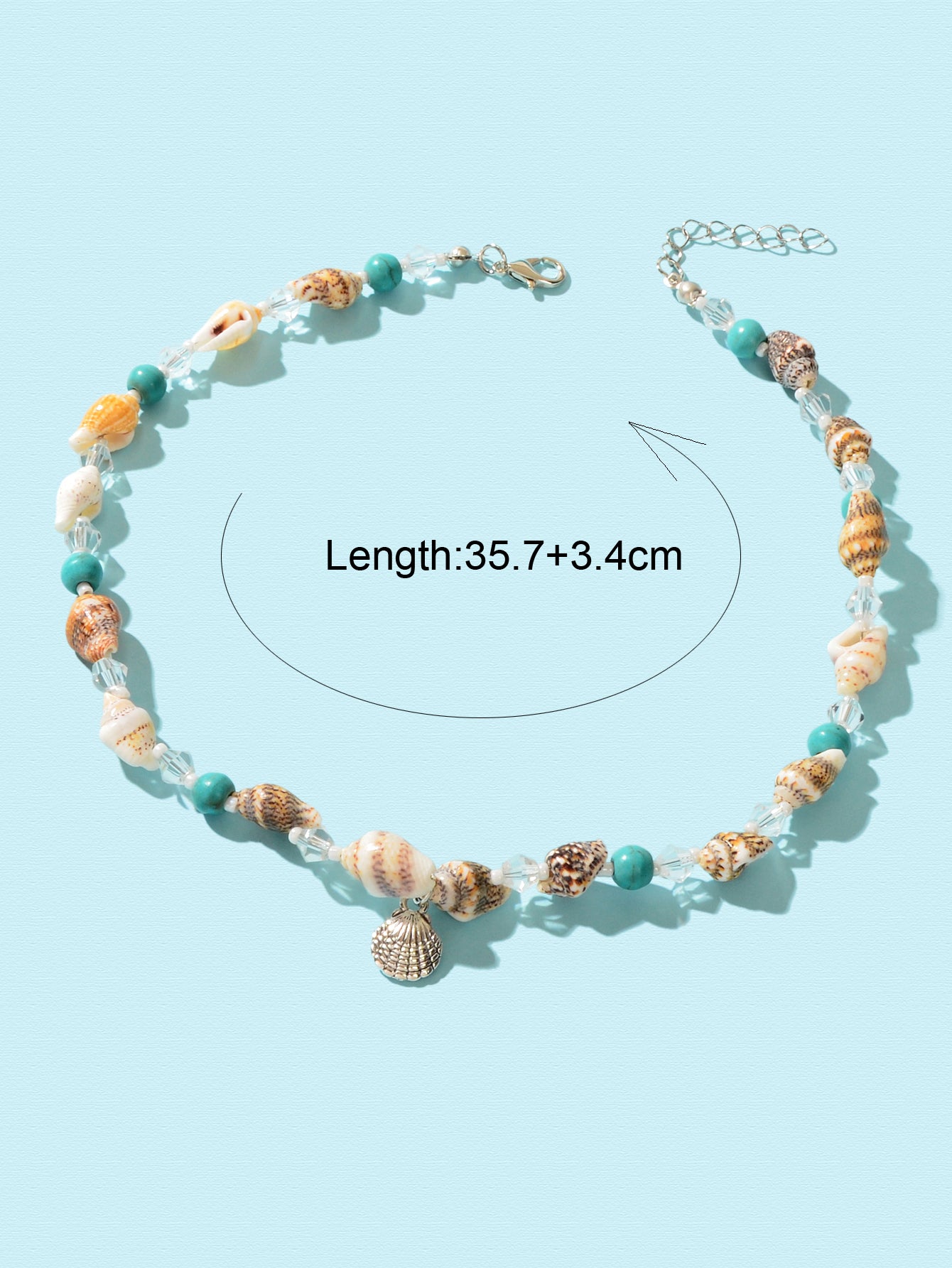 Ethnic Style Handmade Conch Beaded Chain Shell Charm Collar Sea Series Necklace