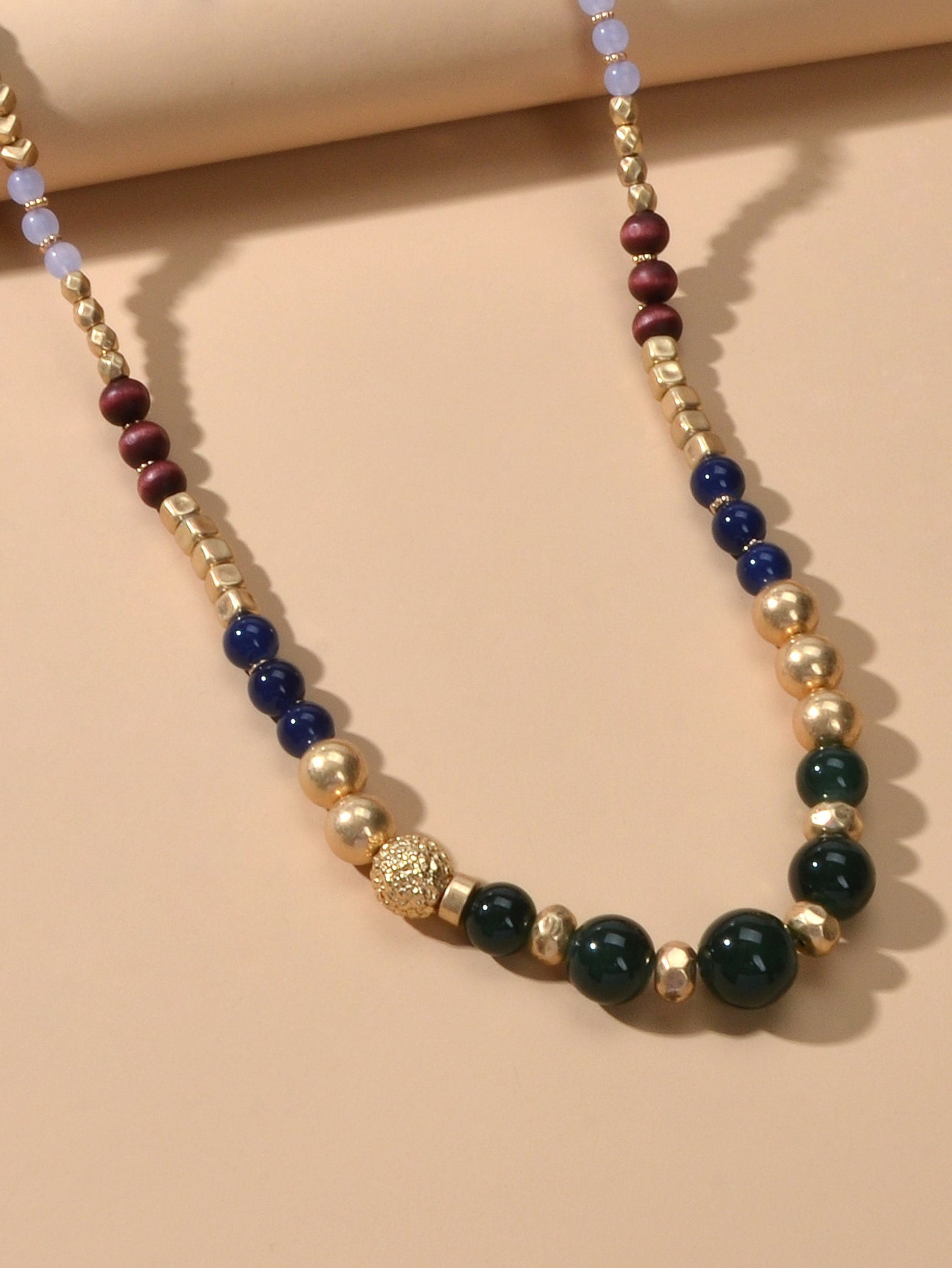 Bohemian Ethnic Jewelry Multi-colored Beads Handmade Long Chain Indian Necklace