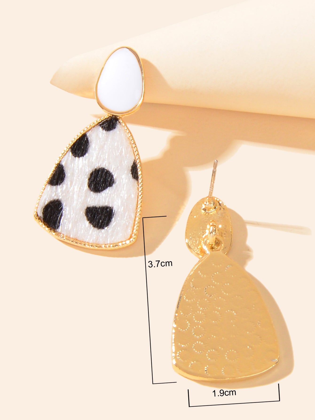 Cow Spot Pattern Geometric Girls Statement Hypoallergenic Pierced Gift Earrings