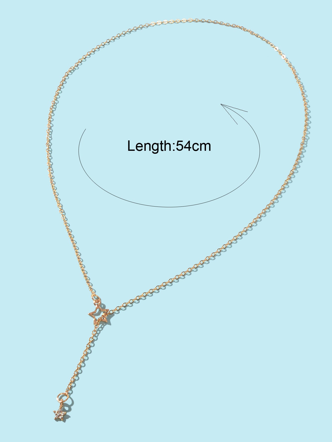 Personalized Gold Chain Long Lariat Star Charm Adjustable Y Shape Drop Necklace