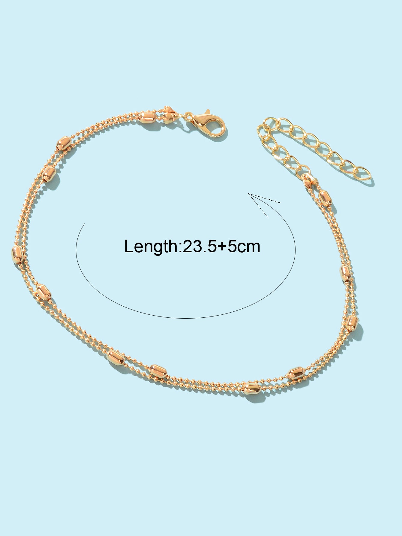 Stylish Double-Layer Beaded Anklet with Tiny Beads Chic Footwear Accent Jewelry