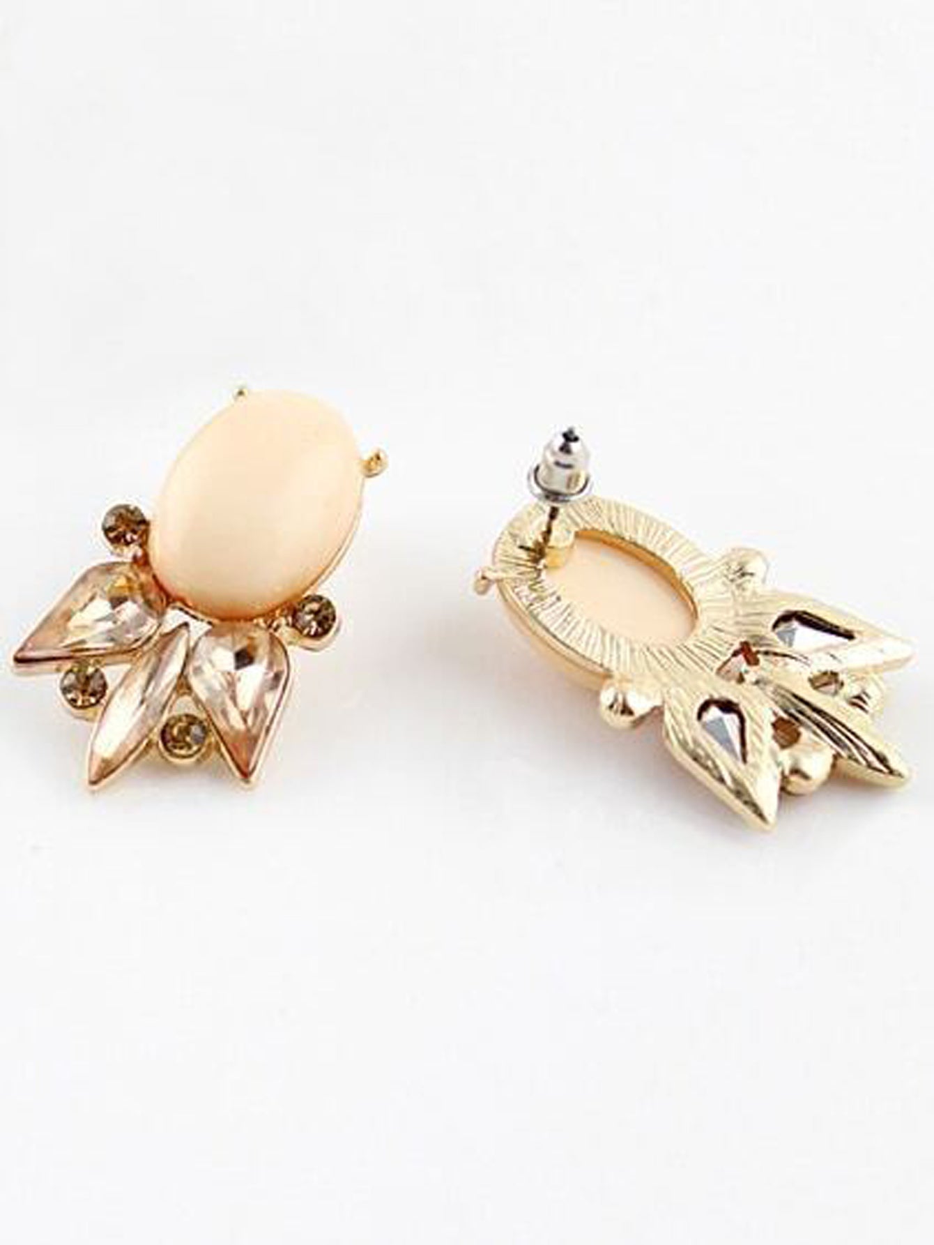 Retro Style Colorful Crystal Geometric Stud Earrings Party Fesvital Jewelry Gift