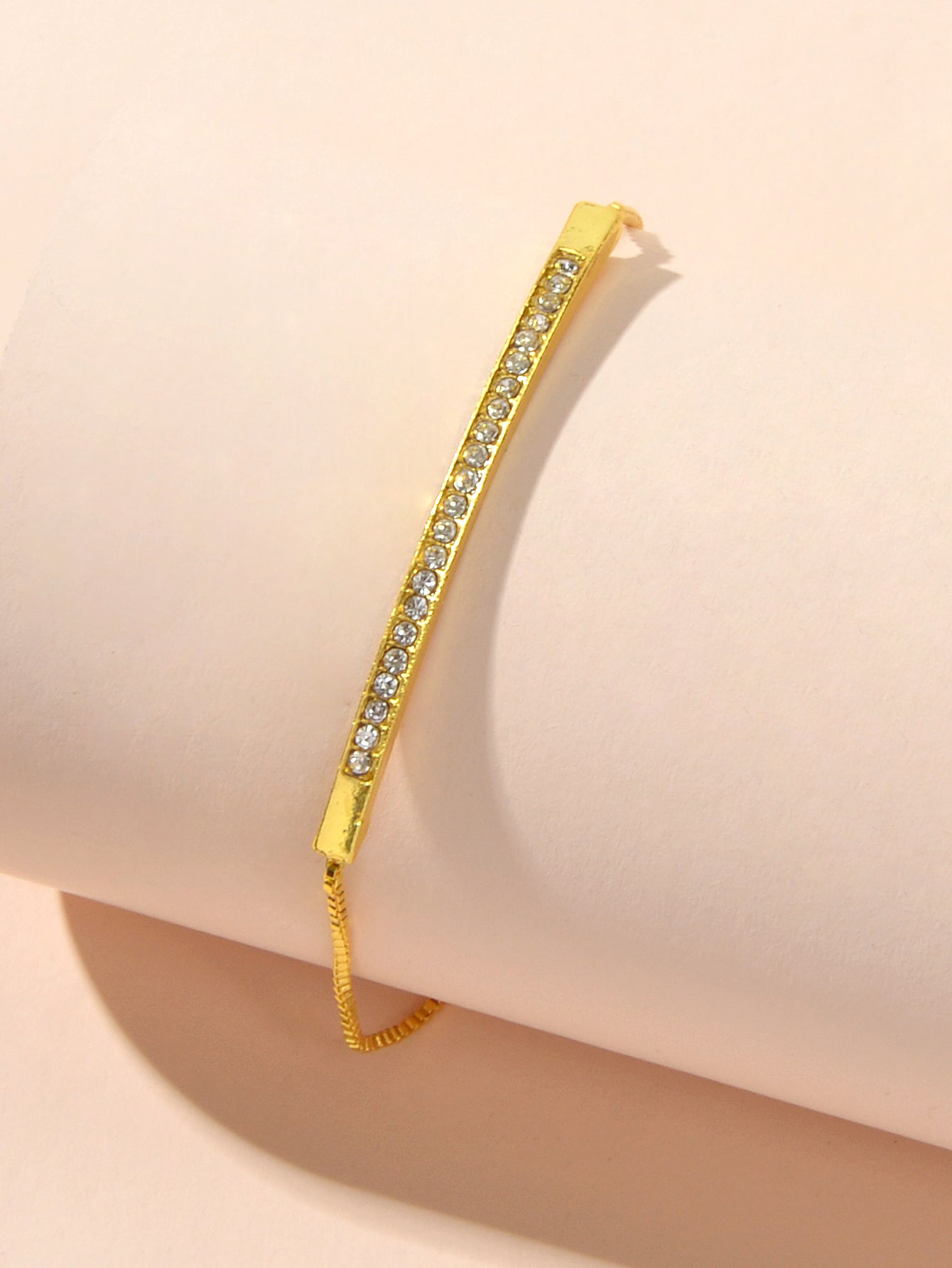 Ladies Jewellery Rhinestone Gold Silver Chain Strip Charm Adjustable Bracelet