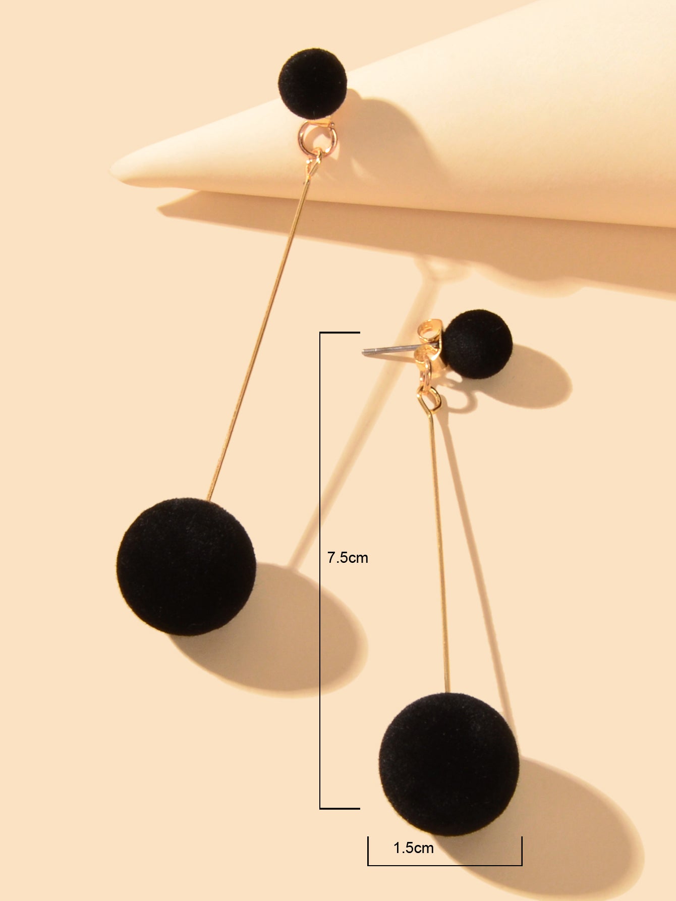 Simple Dangling Light Solid Ball Earrings Elegant Bead Stud Jewelry