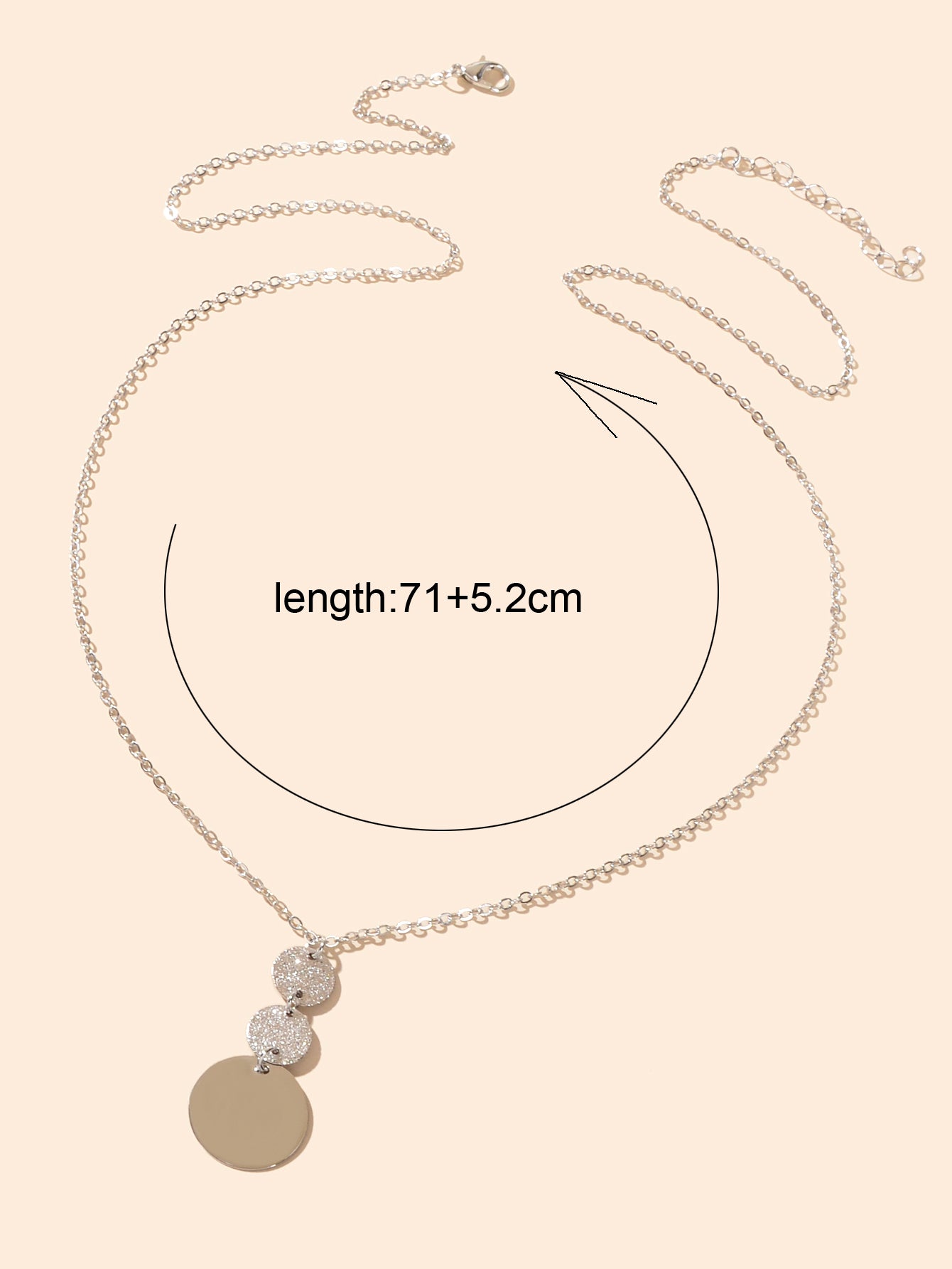 Unique Gold Chain Geometric Round Disc Minimalist Charm Necklace Trendy Jewelry