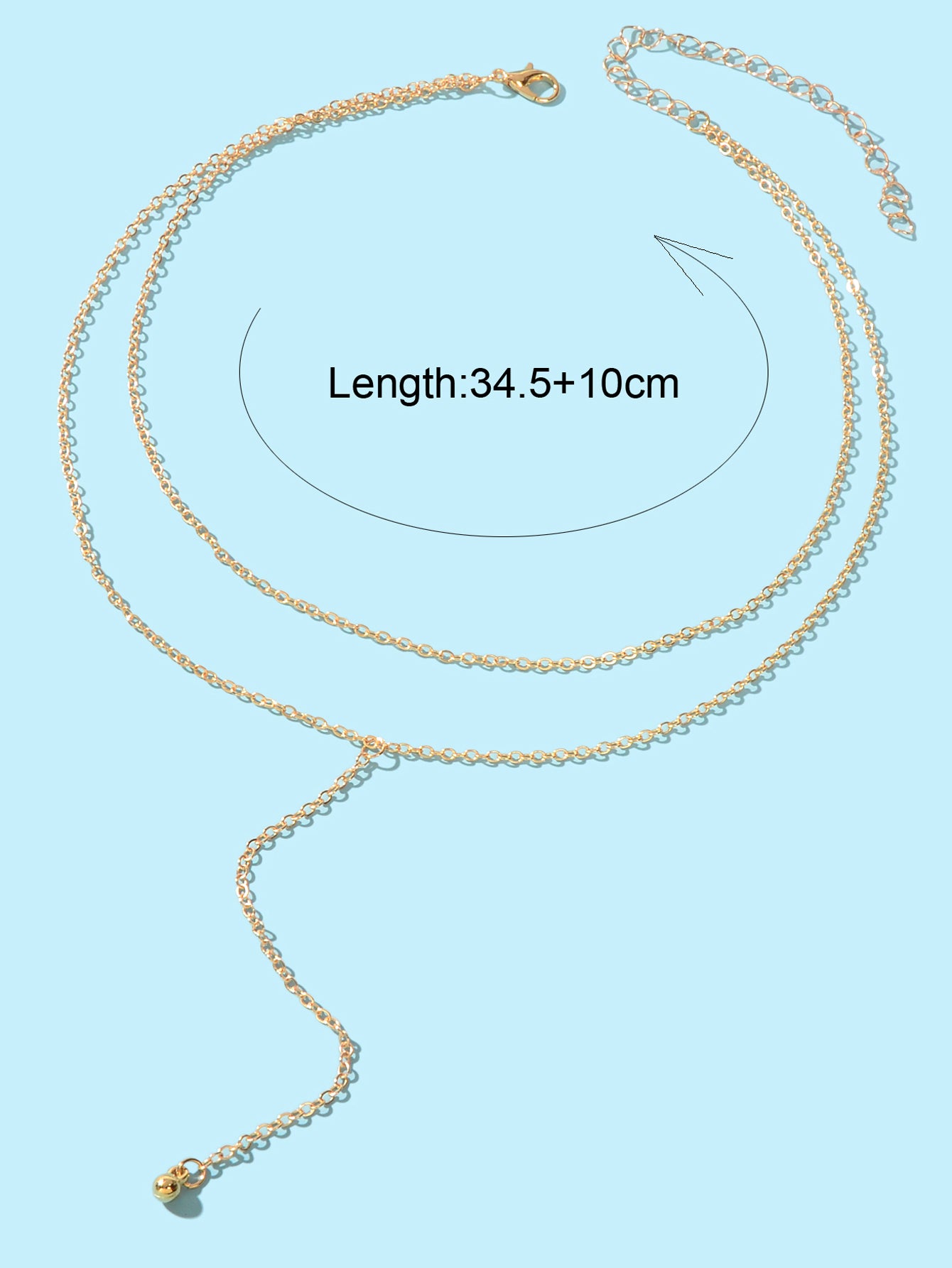 Trendy Double layer Gold Silver Chain Ball Charm Y Style Long Pendant Necklace