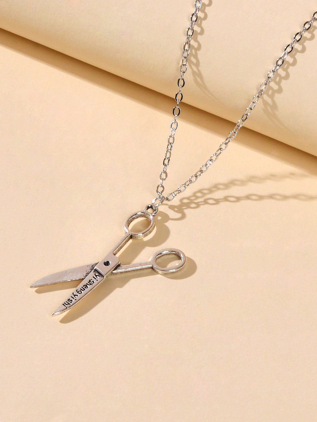 Personality Creative Silver Chain Scissors Designer Stylish Charm Necklace Gift